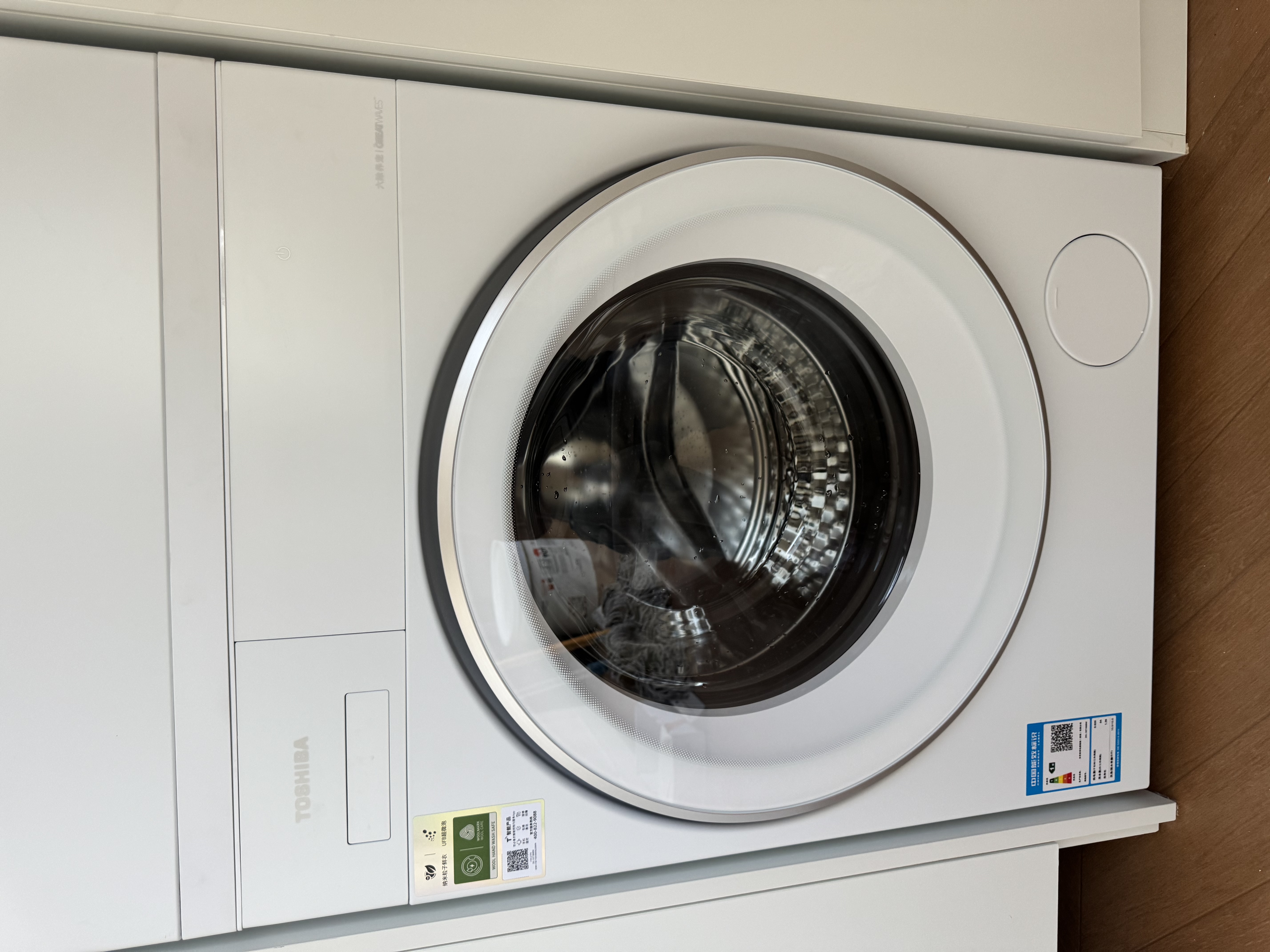 东芝（TOSHIBA）玉兔3.0洗烘套装 全自动滚筒洗衣机家用+热泵烘干机 蒸汽精护 变频一级能效 DG-10T186BW+T186 实拍图