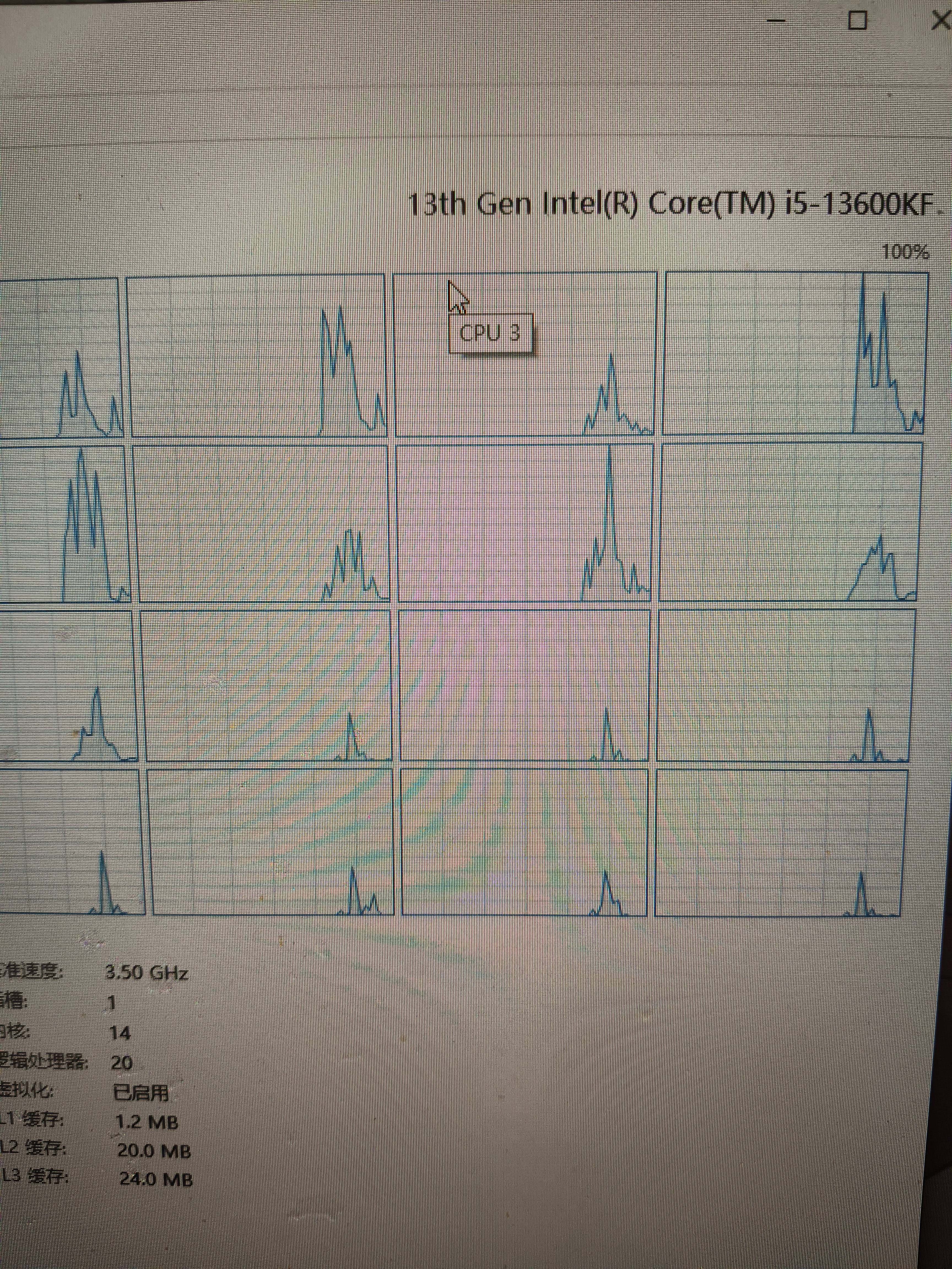 英特尔（Intel） i5-13600KF 酷睿13代 14核20线程 单核睿频至高可达5.1Ghz 五年质保 台式机CPU 畅玩黑神话悟空 实拍图
