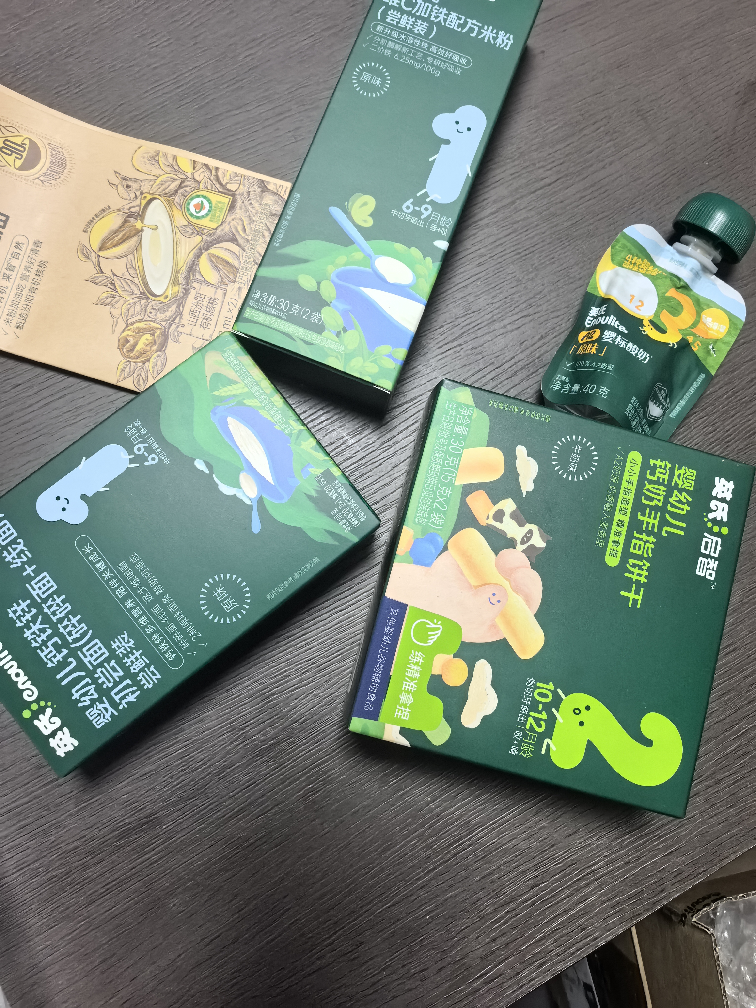 英氏婴幼儿辅食尝鲜米粉酸奶面条饼干核桃油5盒装146g零食6-12月 实拍图