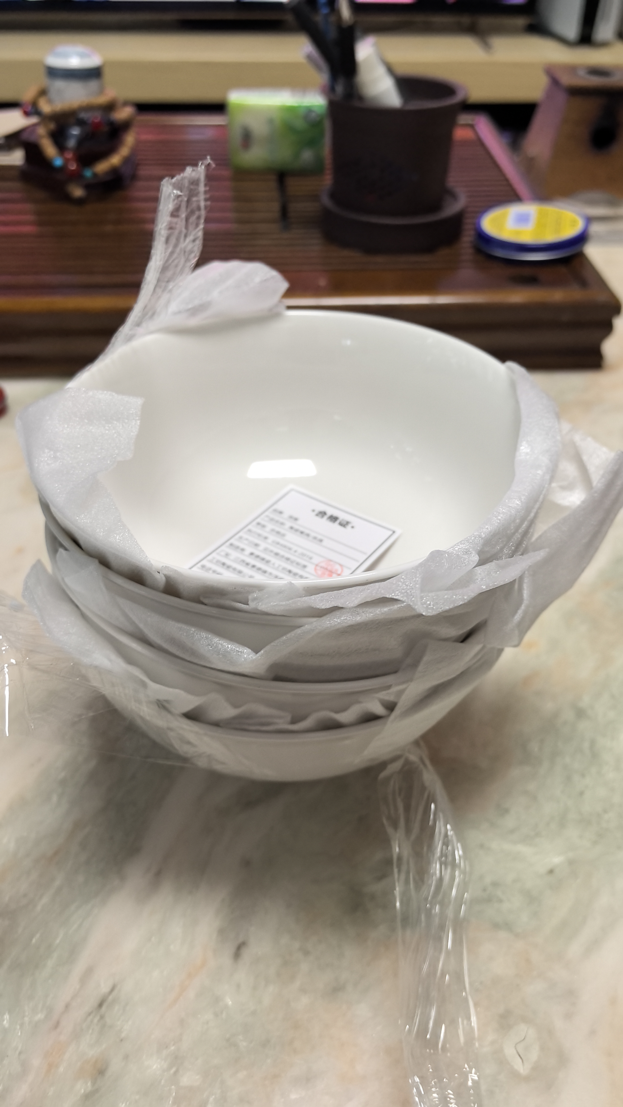 浩雅釉下彩景德镇陶瓷餐具面碗汤碗高颜值家用纯白6英寸高脚面碗4个装 实拍图