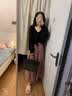 优衣库层叠长裙/常规款女装/半身裙裙子486099 65 宝蓝色 M 实拍图