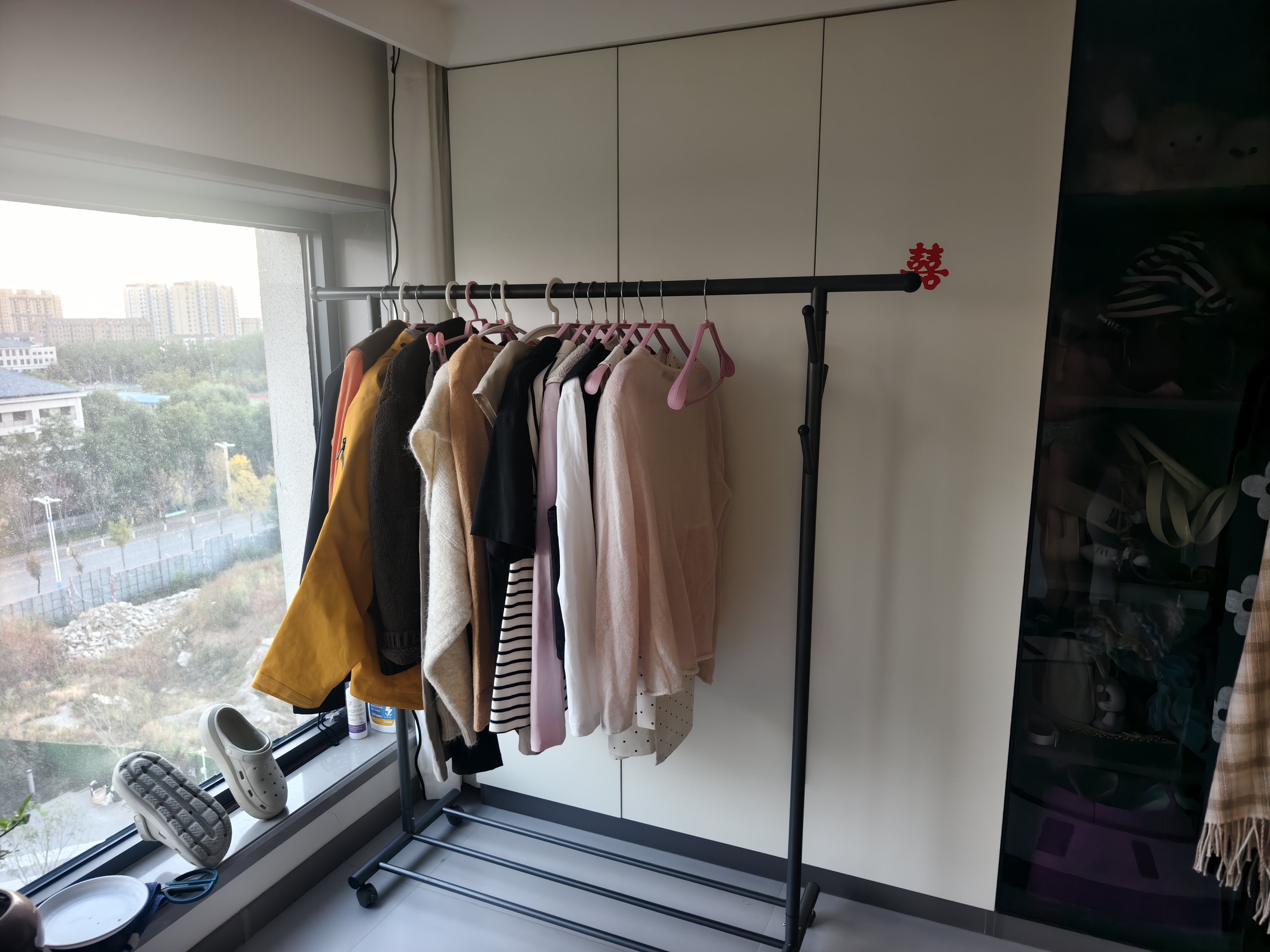 稳纳卧室阳台挂衣架可移动落地晾衣架室内挂衣服落地衣架衣帽架 实拍图