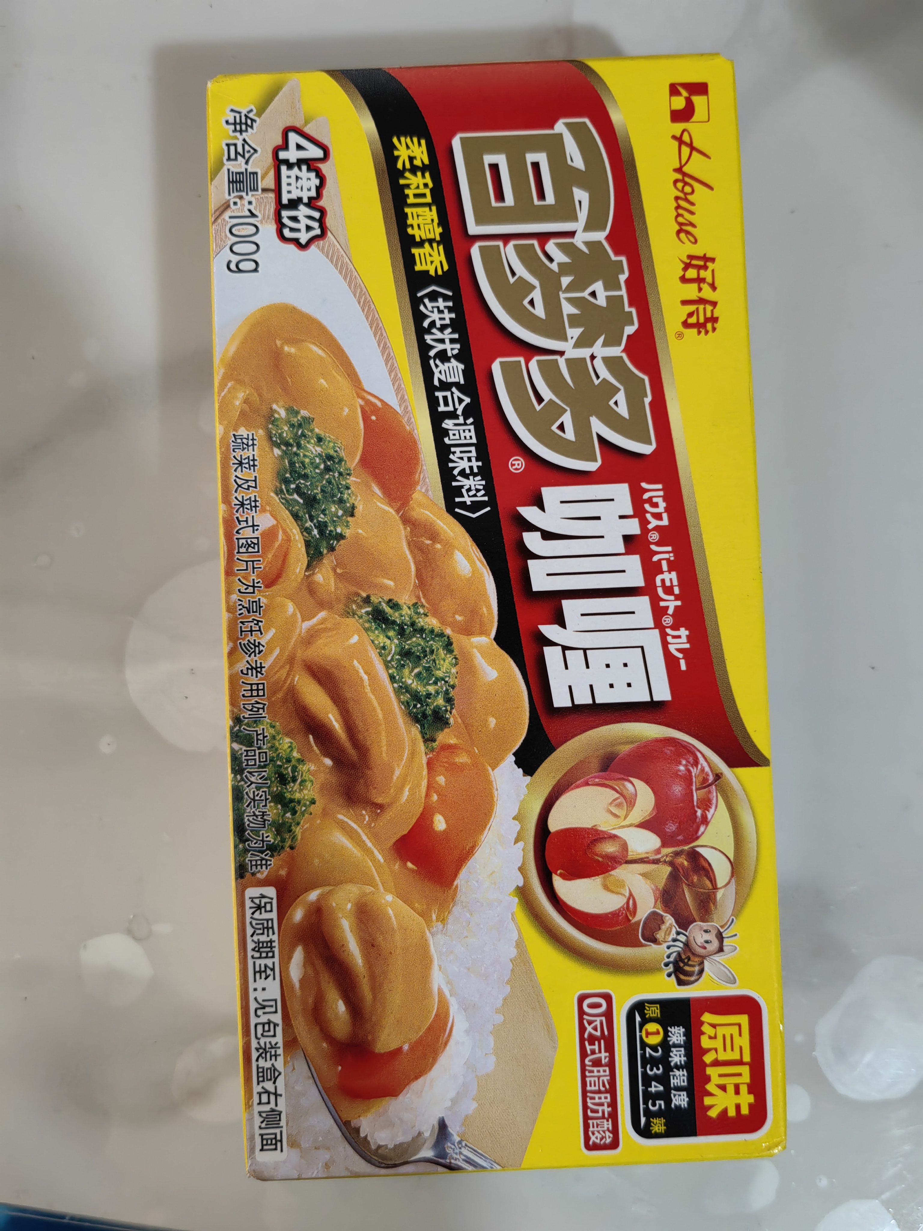 好侍（HOUSE）百梦多咖喱块 原味 100g/盒 日式块状咖喱调味料  2-4人份 实拍图