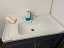 居琛（JUCHEN）太空铝浴室柜落地式洗手盆柜组合小户型阳台卫生间洗脸盆洗漱台卫浴柜镜柜 【航天铝材】落地轻奢蓝80*48+全套配件+镜柜 实拍图