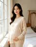 雅特茂【婴儿级舒绒棉】春秋冬加厚暖月子服孕期产后睡衣孕妇家居服 白色 M（90斤-125斤） 实拍图