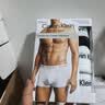 Calvin Klein内衣男士三条装ck低腰舒适棉质透气贴身防夹臀四角裤平角内裤男 U2664998-太空黑/月光白/椰青灰 3条 S 实拍图