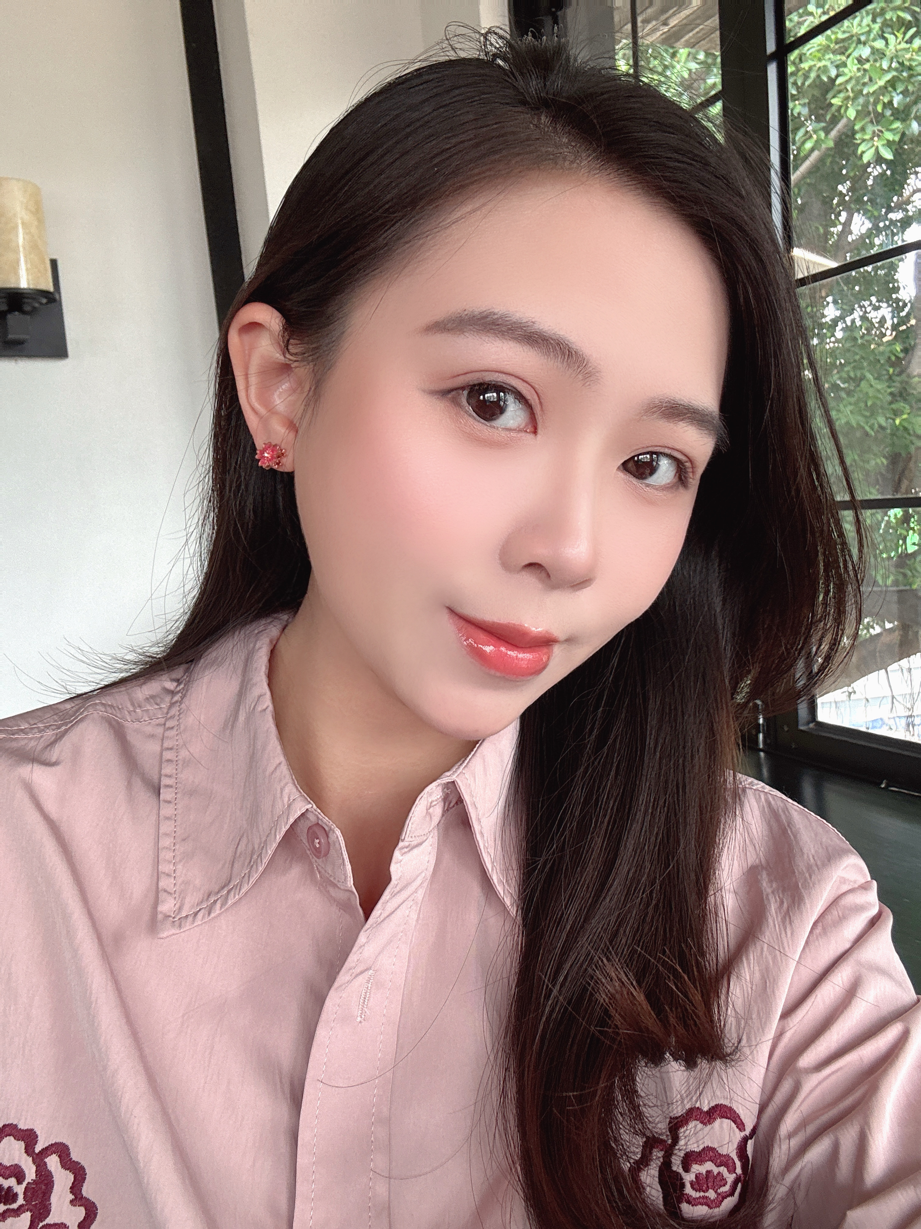 唯一（Winy）桃花施华洛世奇锆纯银耳钉女士2026新款耳环饰生日礼物送女朋友 实拍图