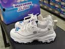 斯凯奇（Skechers）女鞋小白熊女士休闲鞋子厚底增高百搭运动软底老爹鞋女99999863 白色/海军蓝色/WNV 39 实拍图