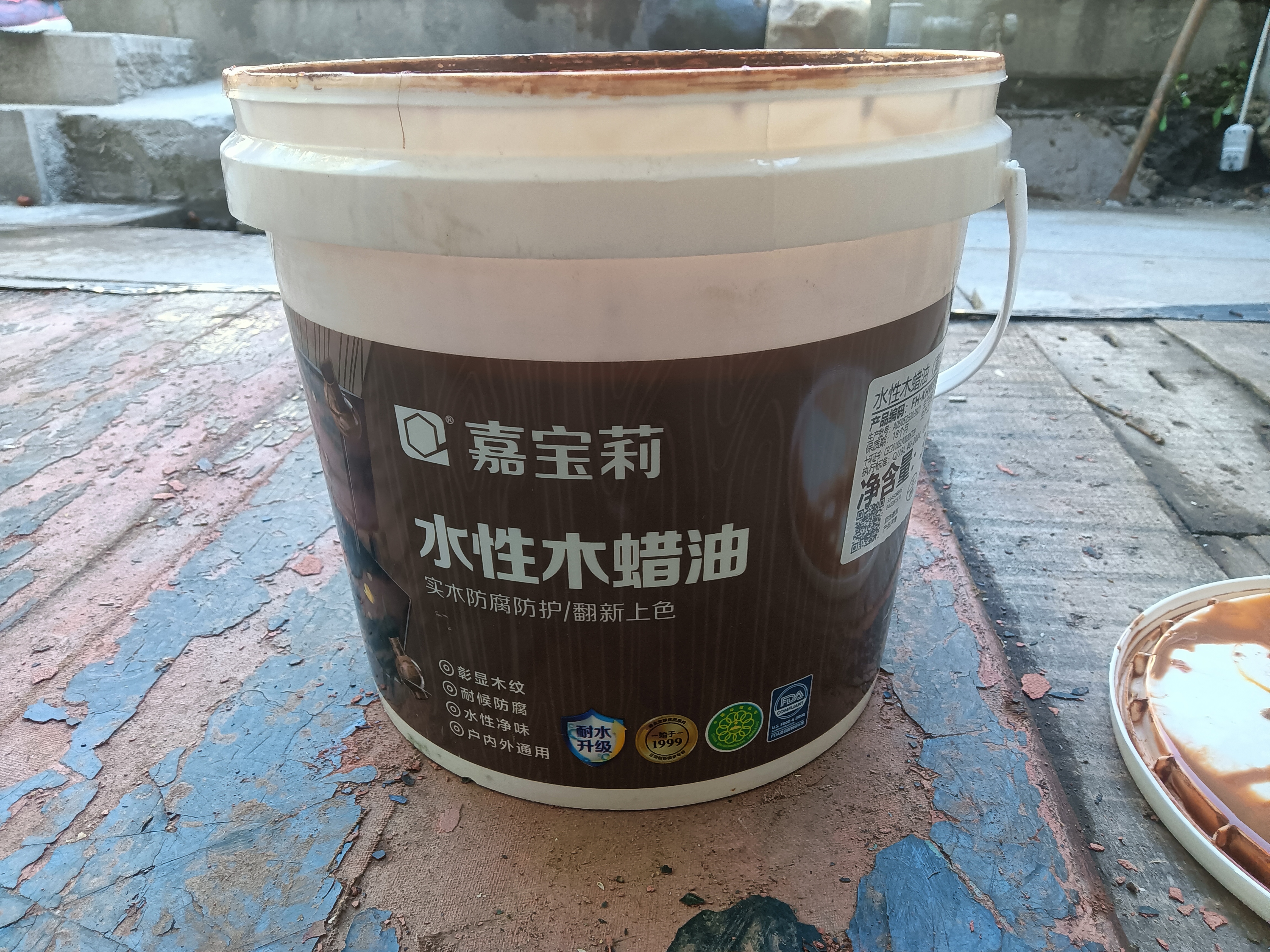 嘉宝莉（CARPOLY）防腐木油水性木蜡油木器清漆透明防腐户外实木亭子栏杆黄檀色3KG 实拍图