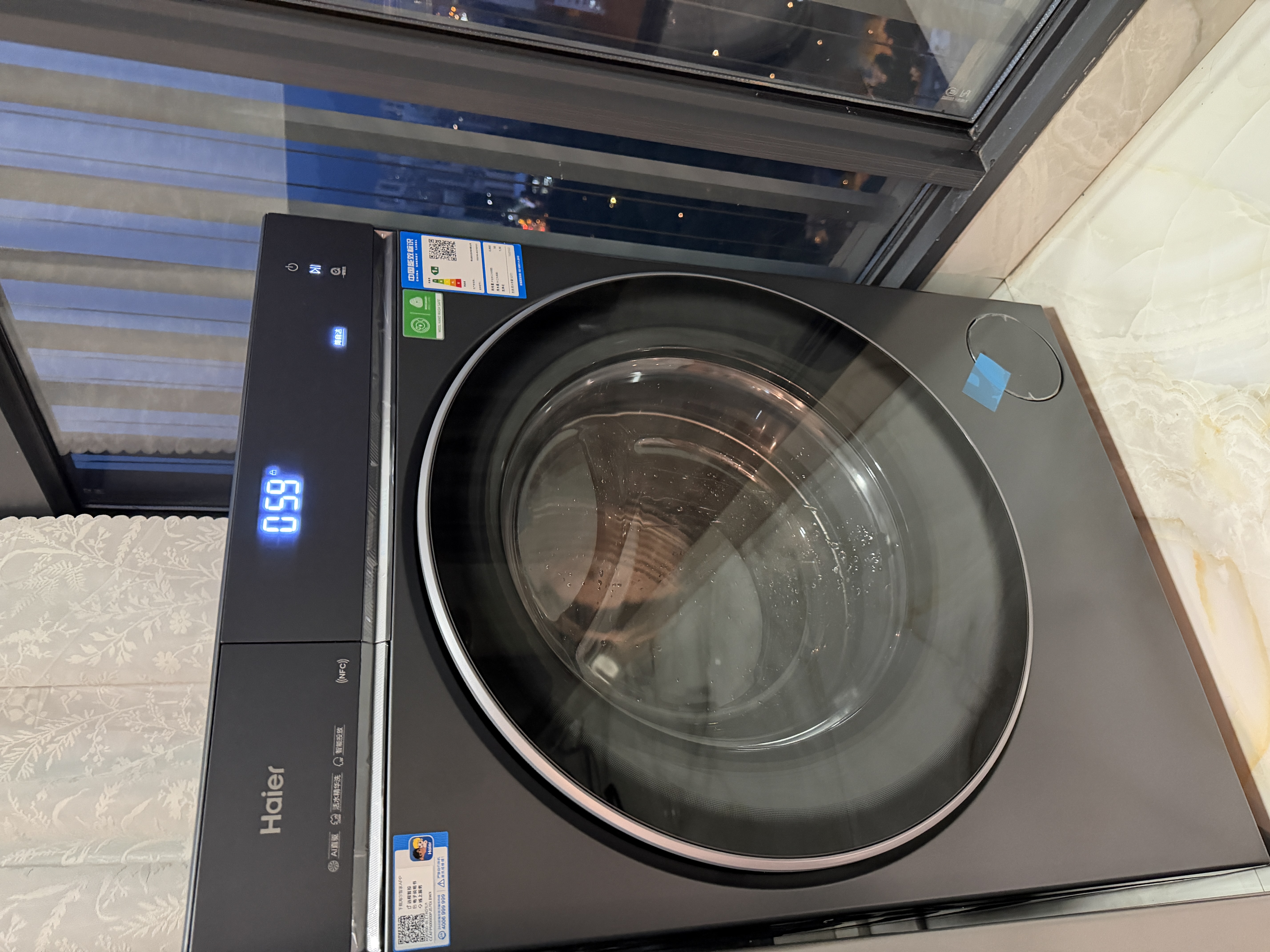 海尔（Haier）[莎莎同款]云溪5.0标准版 滚筒洗衣机全自动单洗 10公斤家用大容量超薄直驱 XQG100-BLE7AD1U1 实拍图
