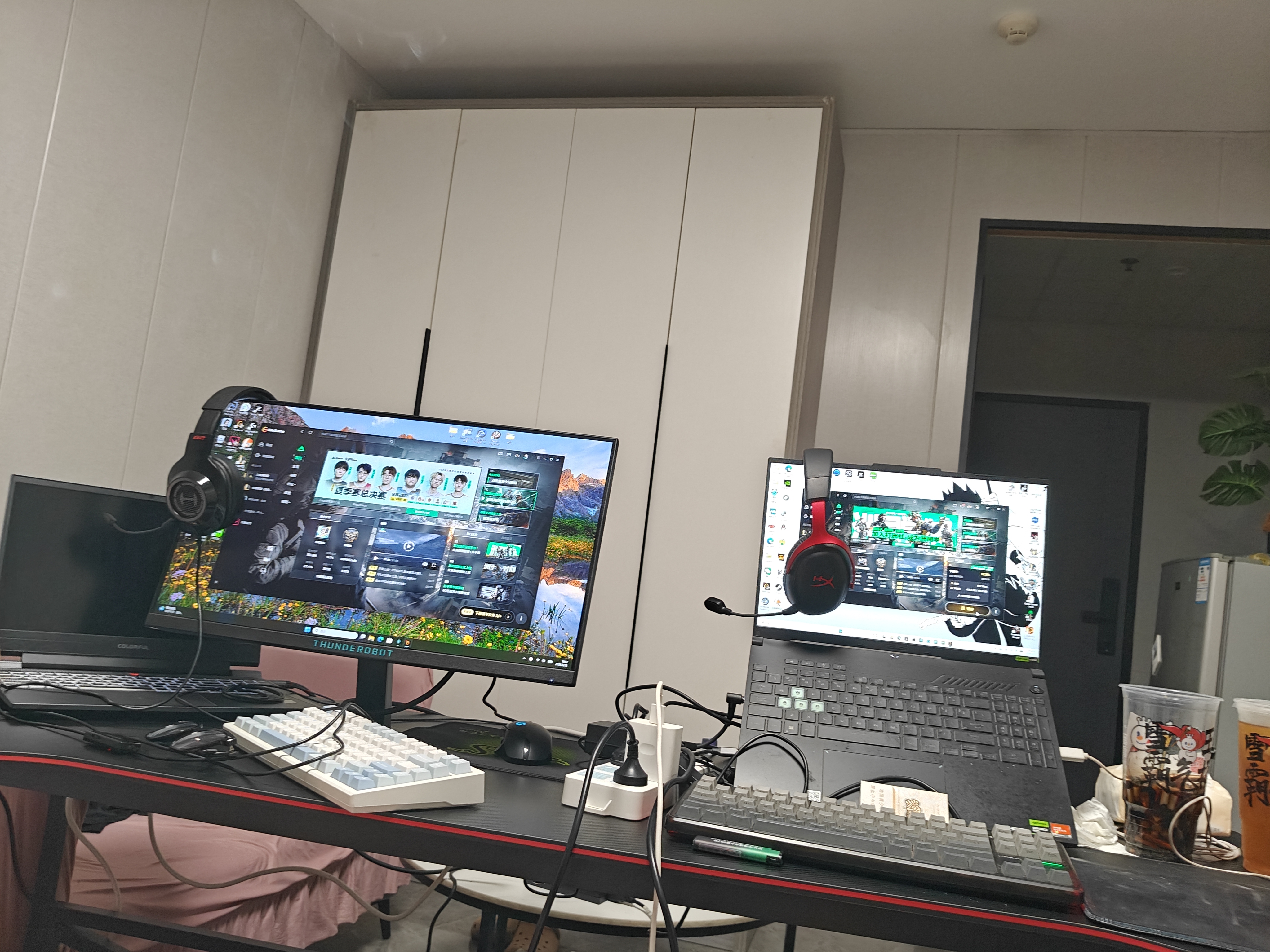 奥伦福特  电脑桌台式家用电竞游戏桌办公书桌简约书房写字桌子 碳纤维纹路单桌-160*60 升级款电竞桌 实拍图