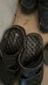 稻草人头层牛皮沙滩凉鞋男士透气套脚拖休闲 黑色 43 实拍图