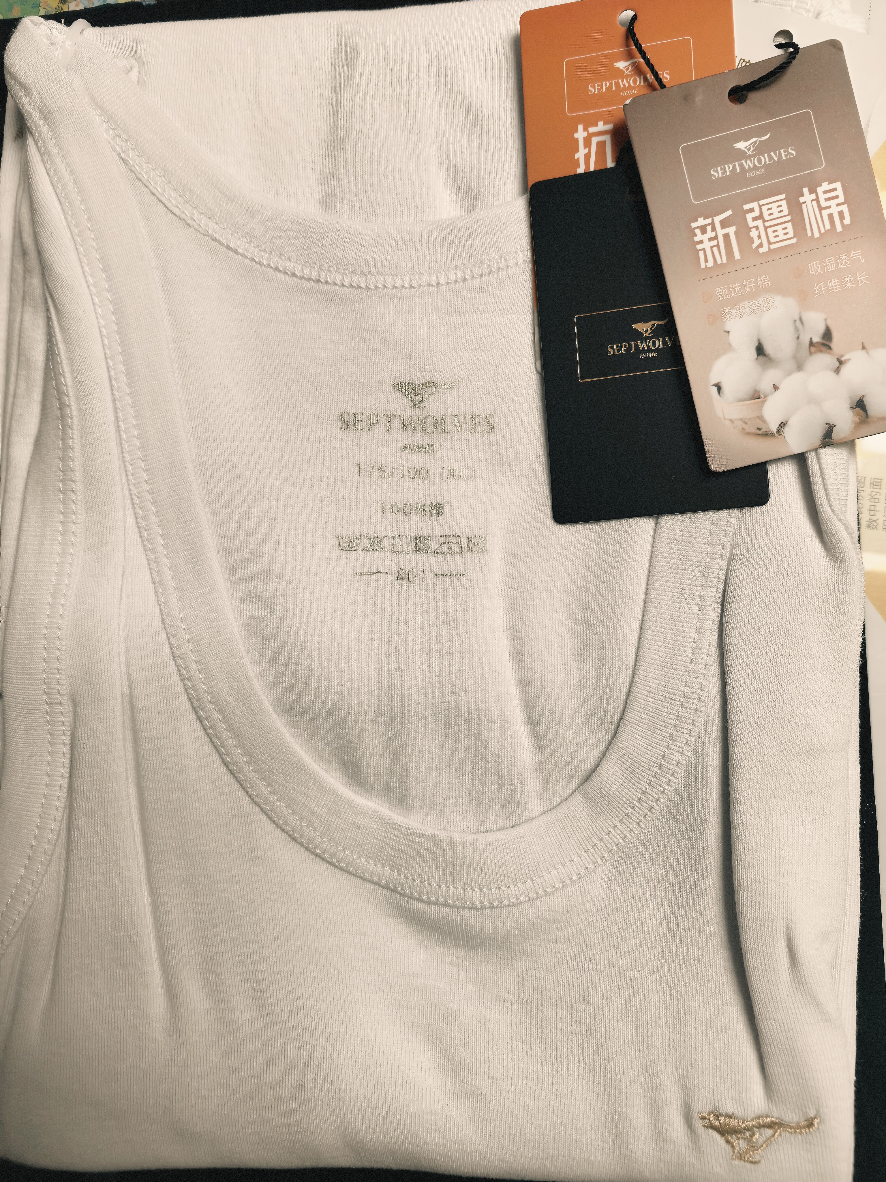 七匹狼背心男26年新品【10A抗菌防螨】背心百搭运动弹力打底 2件装 XL 实拍图
