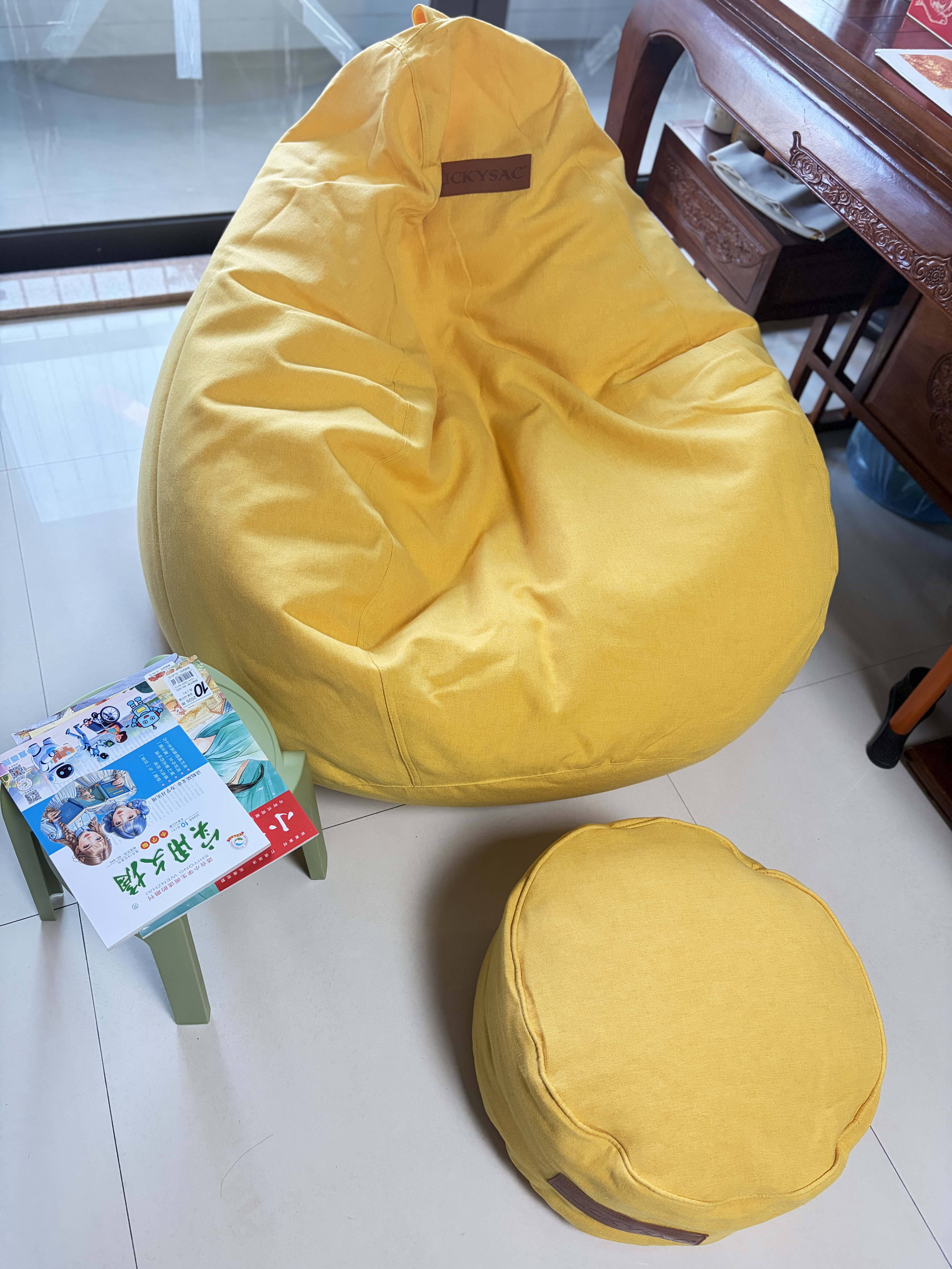 LUCKYSAC懒人沙发豆袋EPP 单人布艺客厅卧室阳台小沙发 尊享款一套玉米黄 实拍图