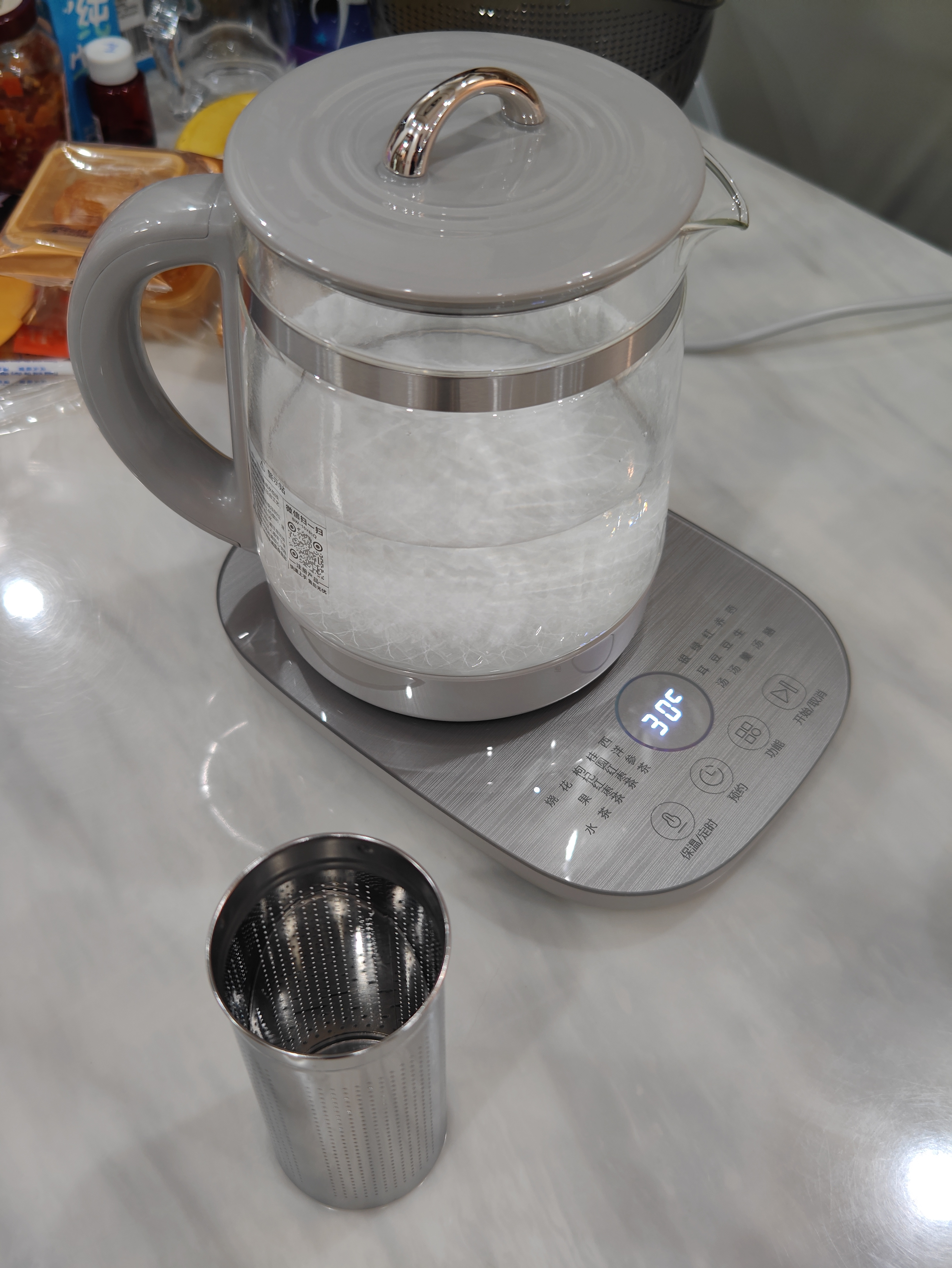 苏泊尔（SUPOR）养生壶 全玻璃0胶水 烧水壶煮茶壶 恒温水壶 家用保温壶花茶壶调奶器 有钛滤网1.5L SW-15Y81Q 实拍图