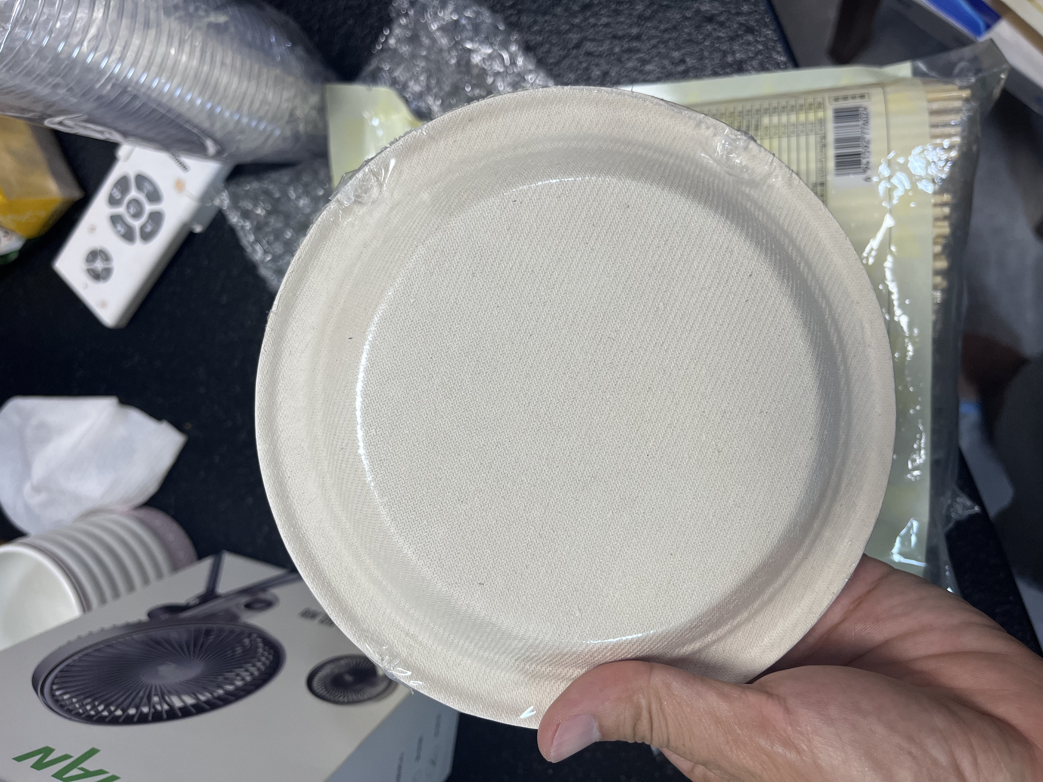 京东京造 一次性盘子碗餐盘餐具 中号食品级烧烤露营纸盘7英寸【30只】 实拍图