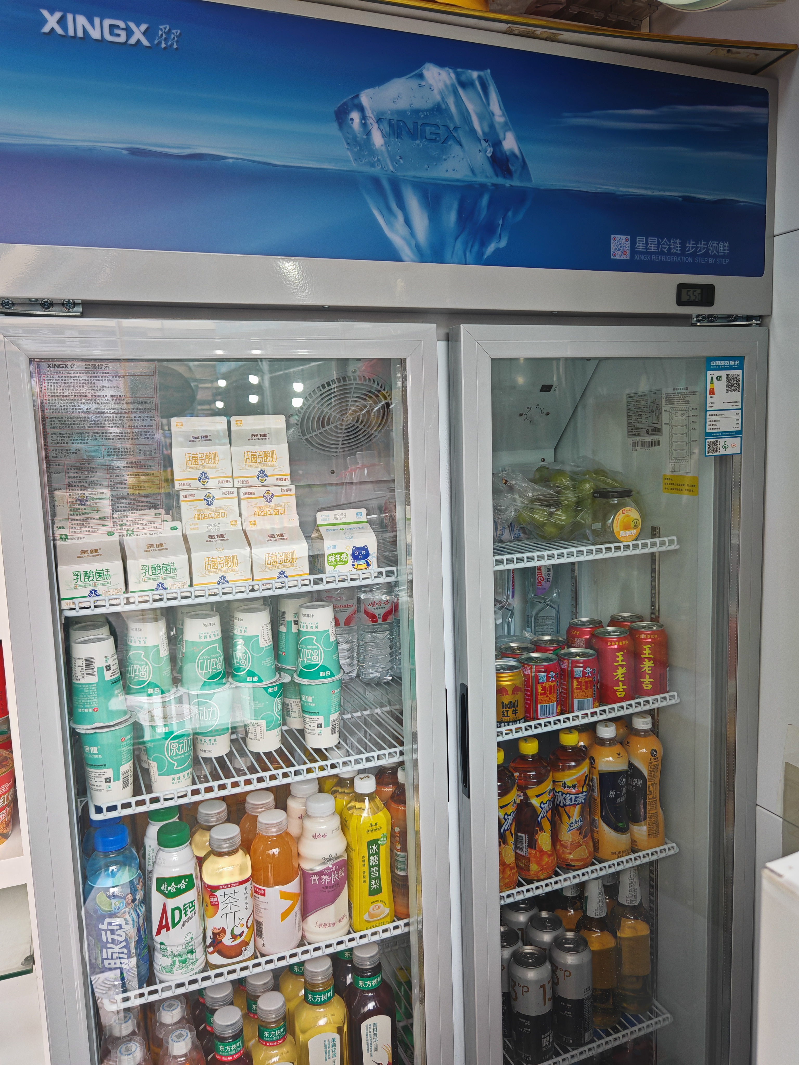 星星冷藏展示柜冷藏保鲜柜饮料柜双开门风直冷立式冰柜商用超市啤酒鲜花保鲜柜LGC-1000FYE 实拍图