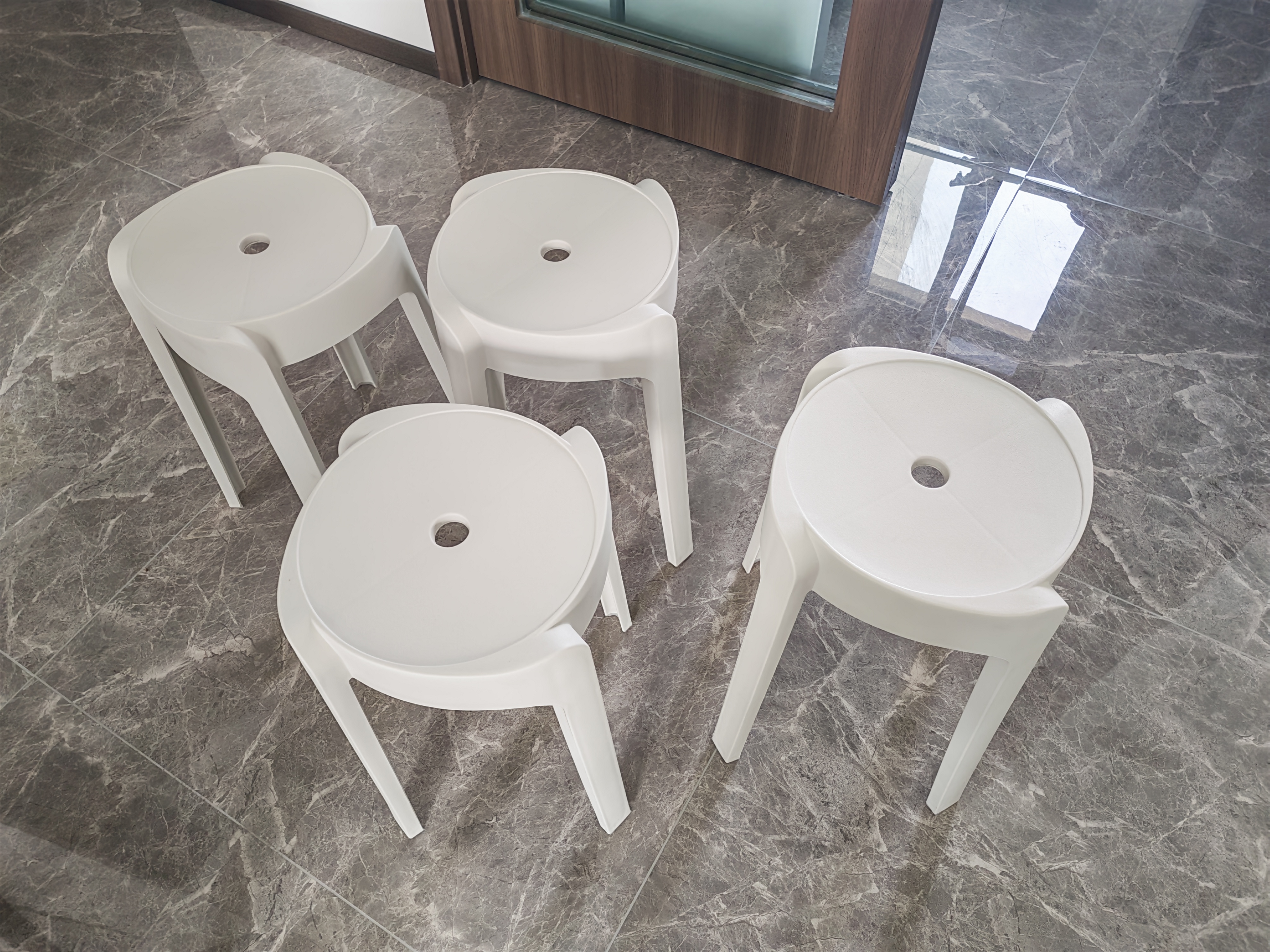 忆琳居塑料凳子加厚可叠放小凳子家用餐厅餐桌简约轻奢网红餐椅-奶白*4 实拍图