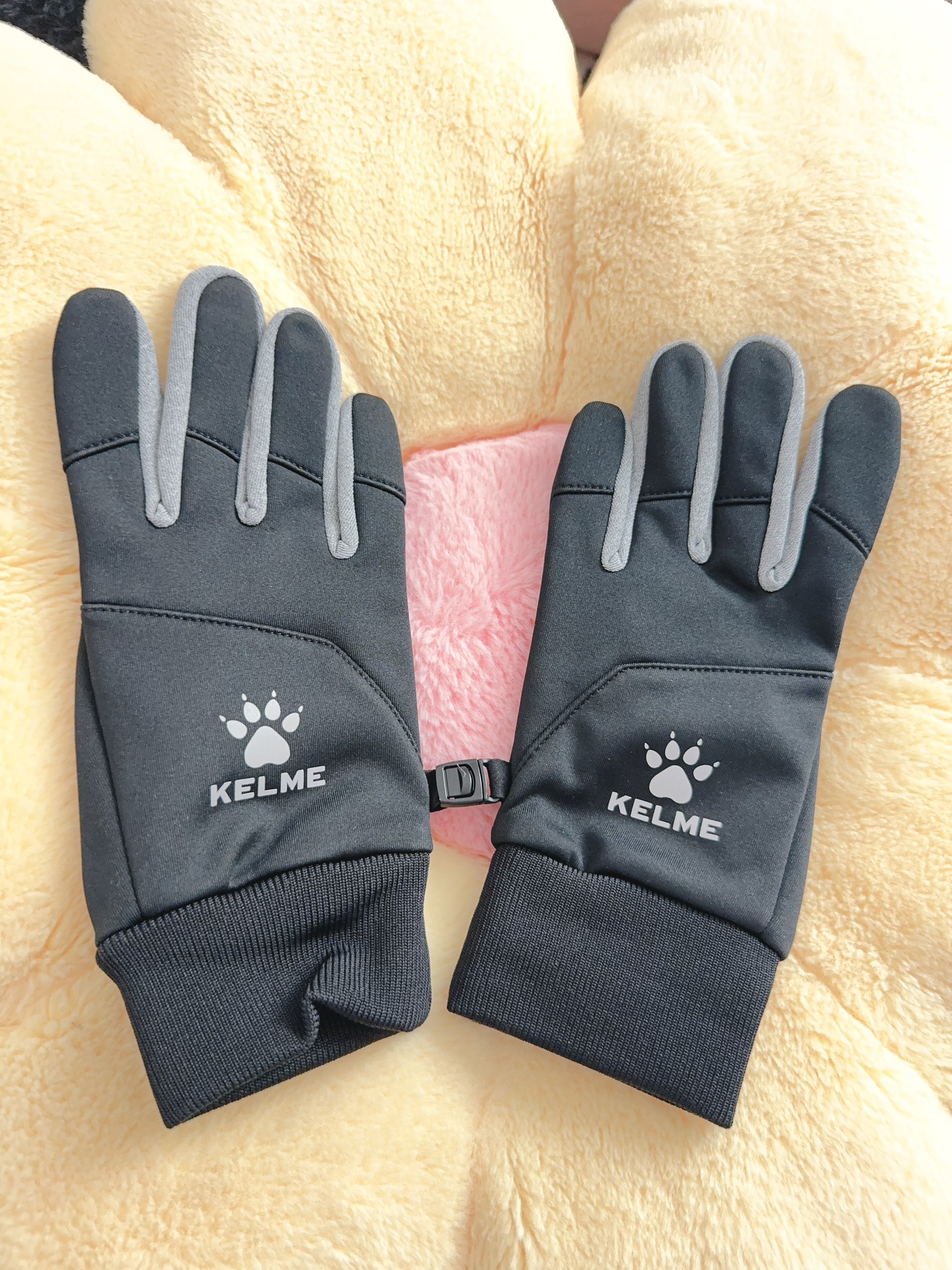 卡尔美（KELME）手套冬季骑行保暖防风电动摩托车跑步户外滑雪男女自行车加绒触屏 实拍图