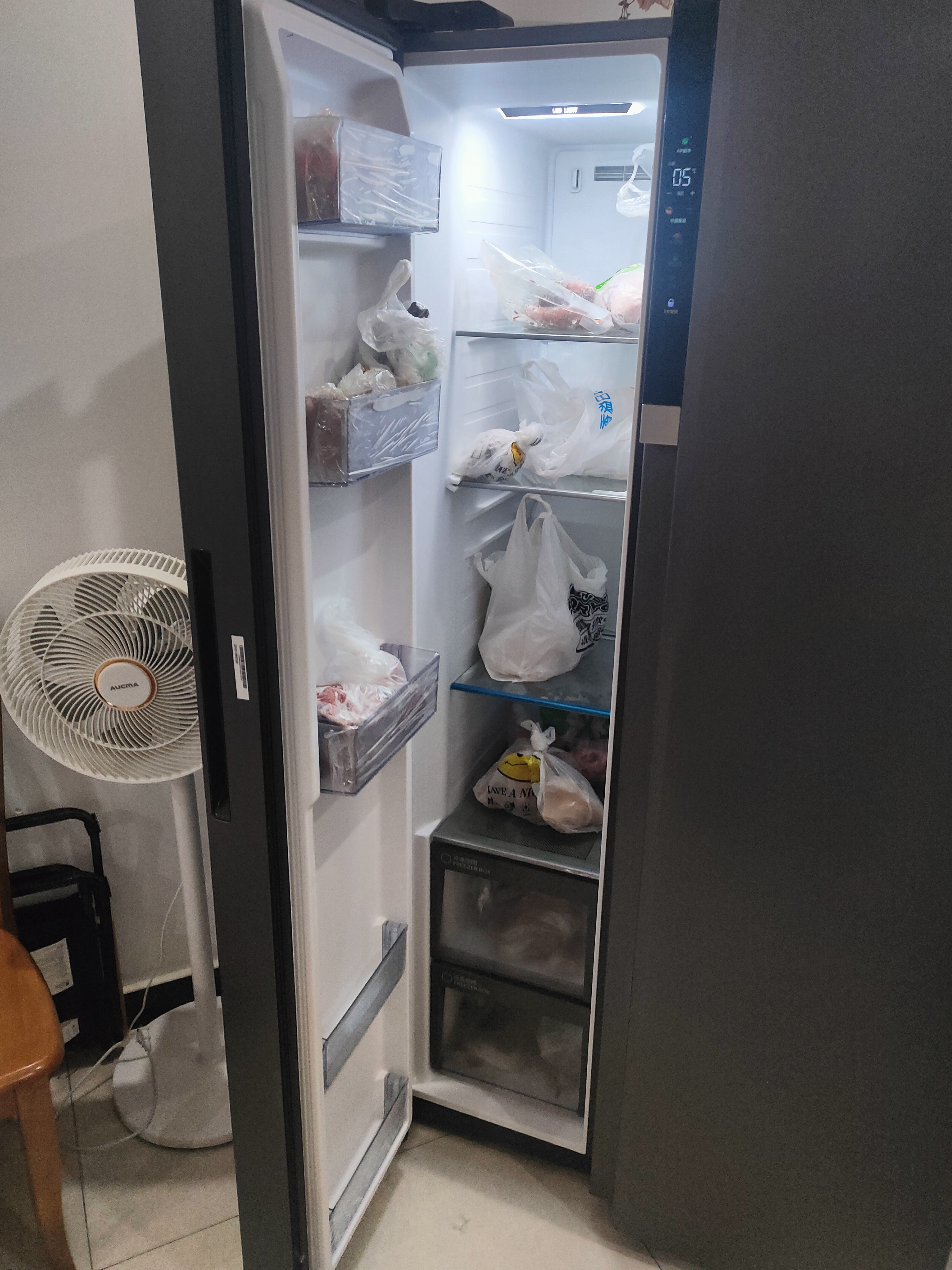 海尔630L对开双开门家用电冰箱干湿分储抗菌净味新国标一级能效风冷大容量BCD-630WGHSS95SMU1国家补贴 实拍图