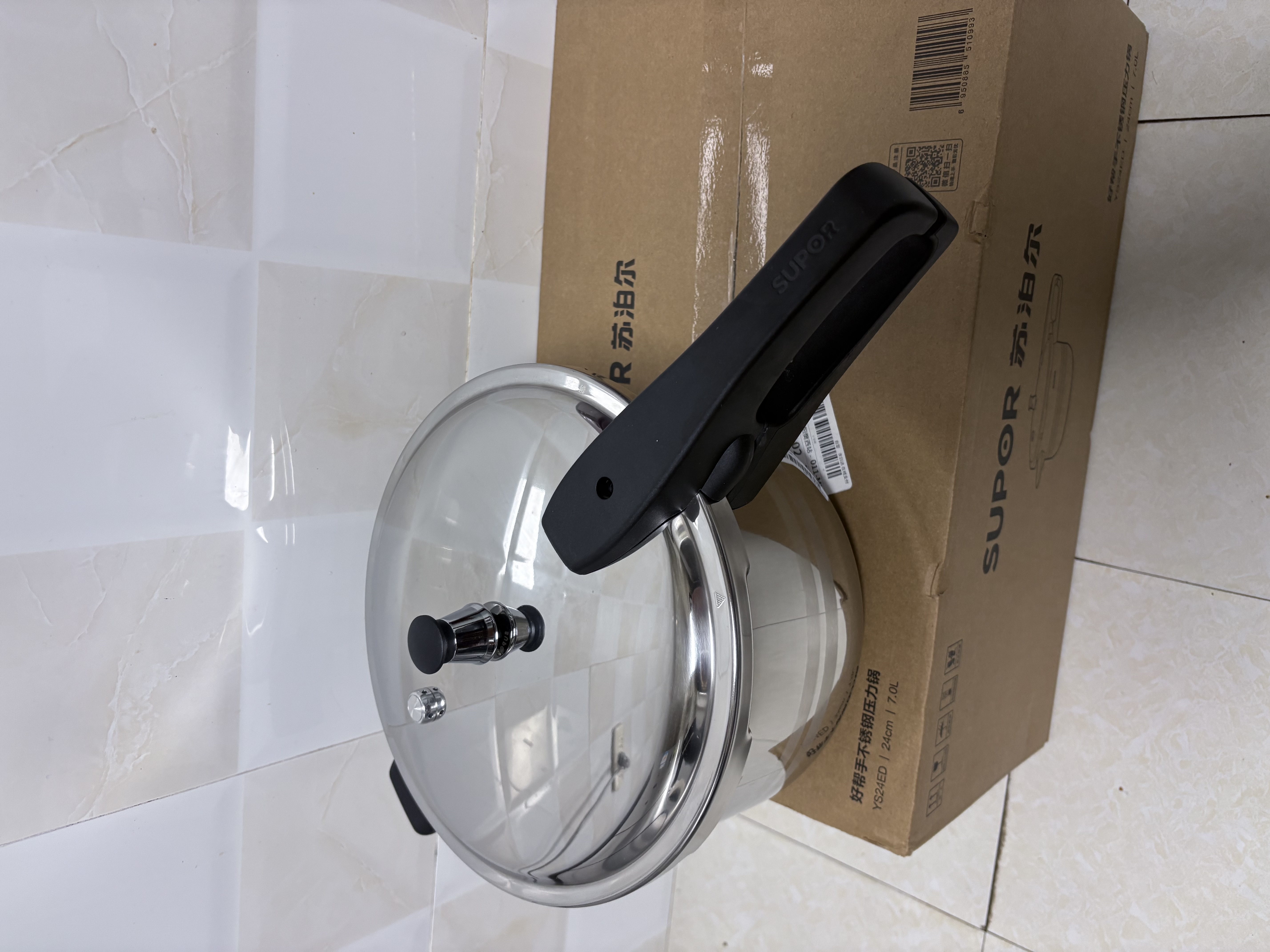 苏泊尔（SUPOR）304不锈钢7.0L压力锅24cm【3-5人可用】快煮防爆高压锅电磁炉通用 实拍图