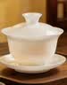 京红运真裸价·冰种玉瓷三才盖碗陶瓷茶杯茶具白瓷泡茶器 实拍图