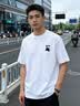 名创优品（MINISO）短袖t恤男士夏季新款重磅纯棉上衣服休闲宽松半袖体恤 白 M 实拍图