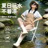神鲨卡其色女士成人下水裤涉水裤连体半身涉水服带雨鞋防水雨裤赶海服 实拍图