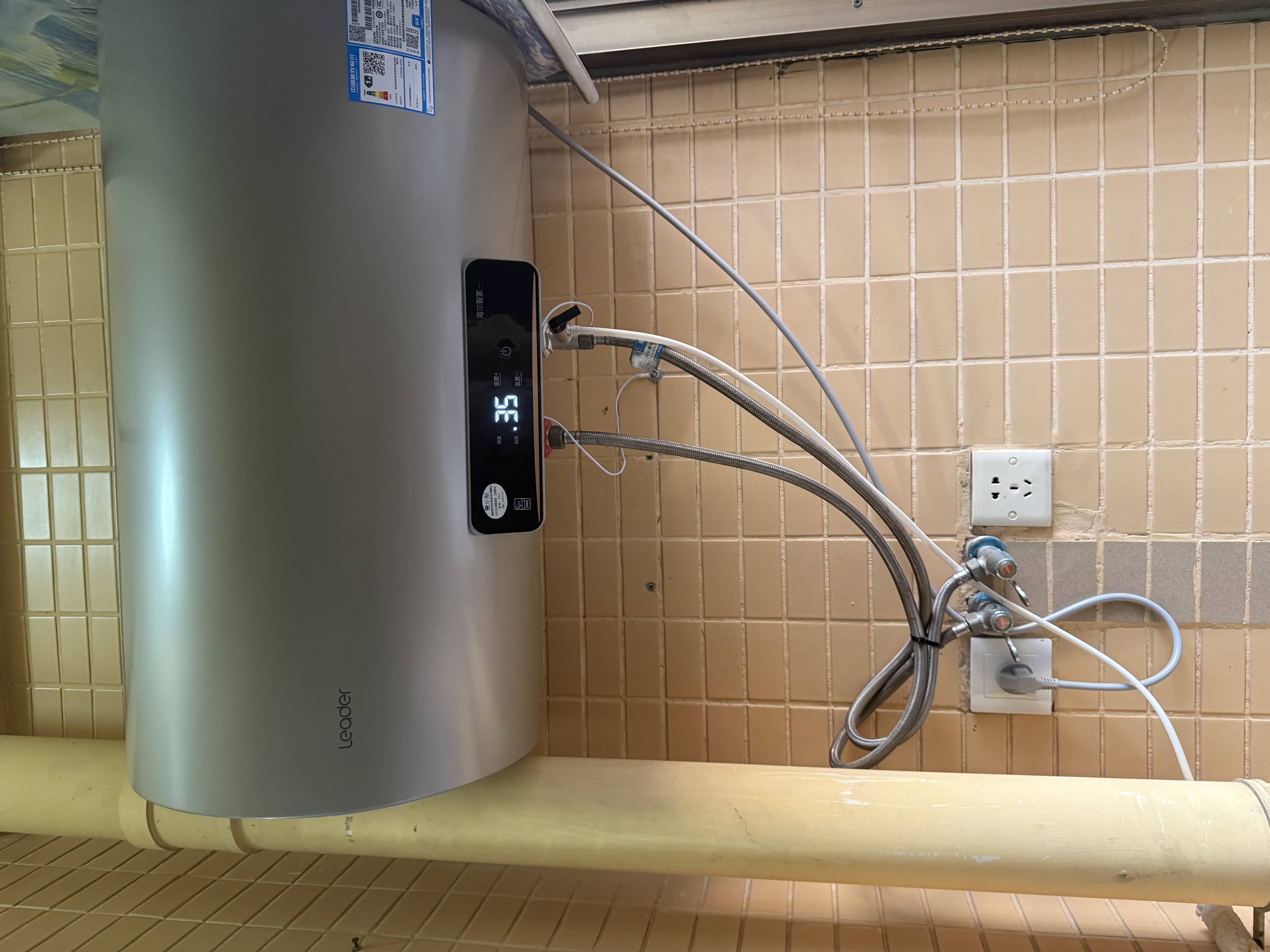 海尔（Haier）【咨询客服领补贴】热水器电热水器家用储水式变频速热一级能效节能省电金刚无缝胆海尔出品统帅 60L 2200W 超一级能效/抗腐不留垢DN1 实拍图