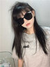 CAIILKUN墨镜女新款夏季高级感显瘦太阳镜防晒偏光眼镜七夕情人节礼物 R款黑框黑灰片UV400-高档礼盒装 高级感轻奢时尚百搭ck风 实拍图