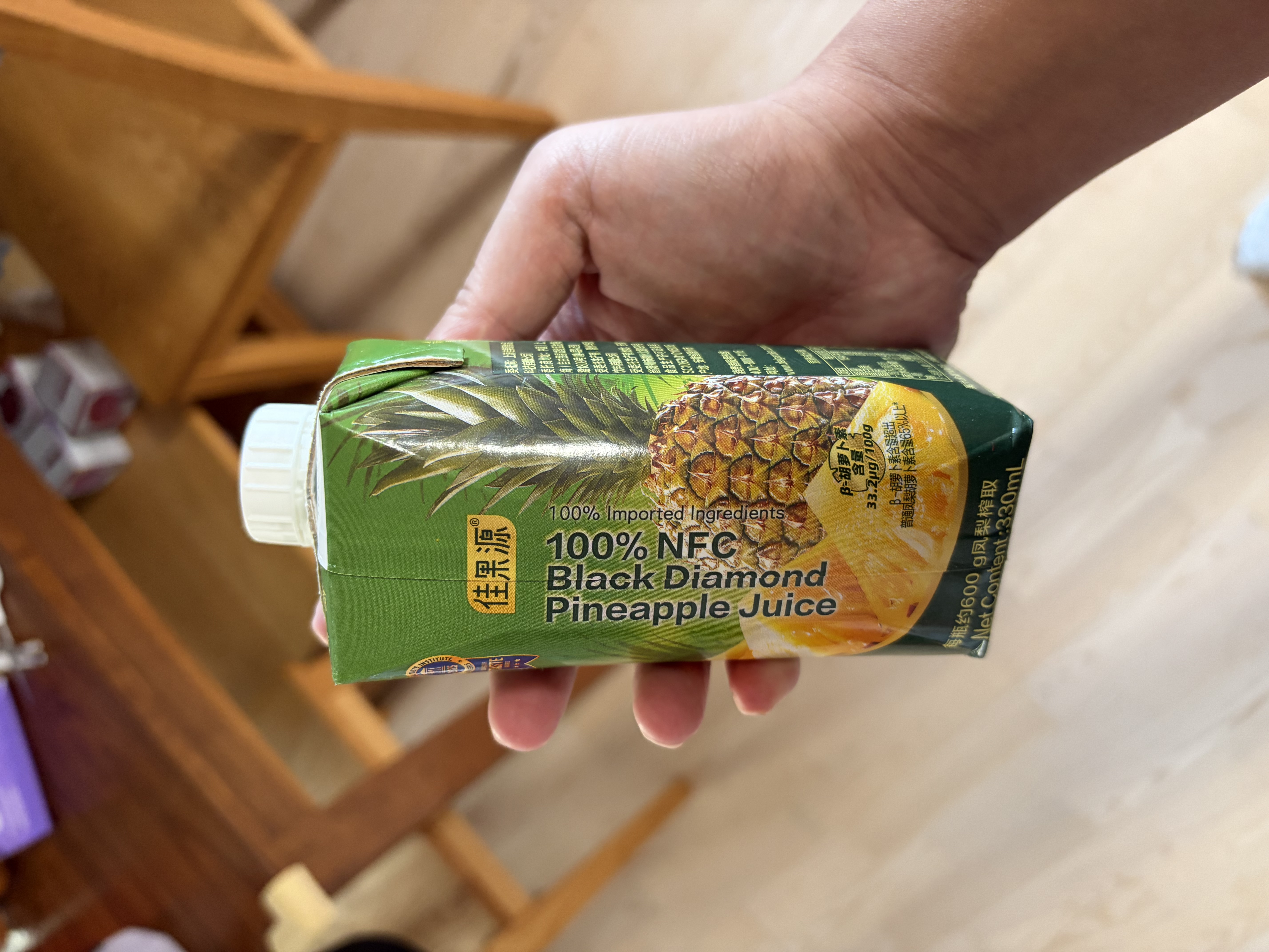 佳果源佳农旗下 100%NFC黑钻凤梨汁330mL*10瓶送礼礼盒 实拍图