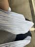 优衣库麻混纺条纹立领衬衫/七分袖女装/通勤衬衣483874 61 水蓝色 L 实拍图