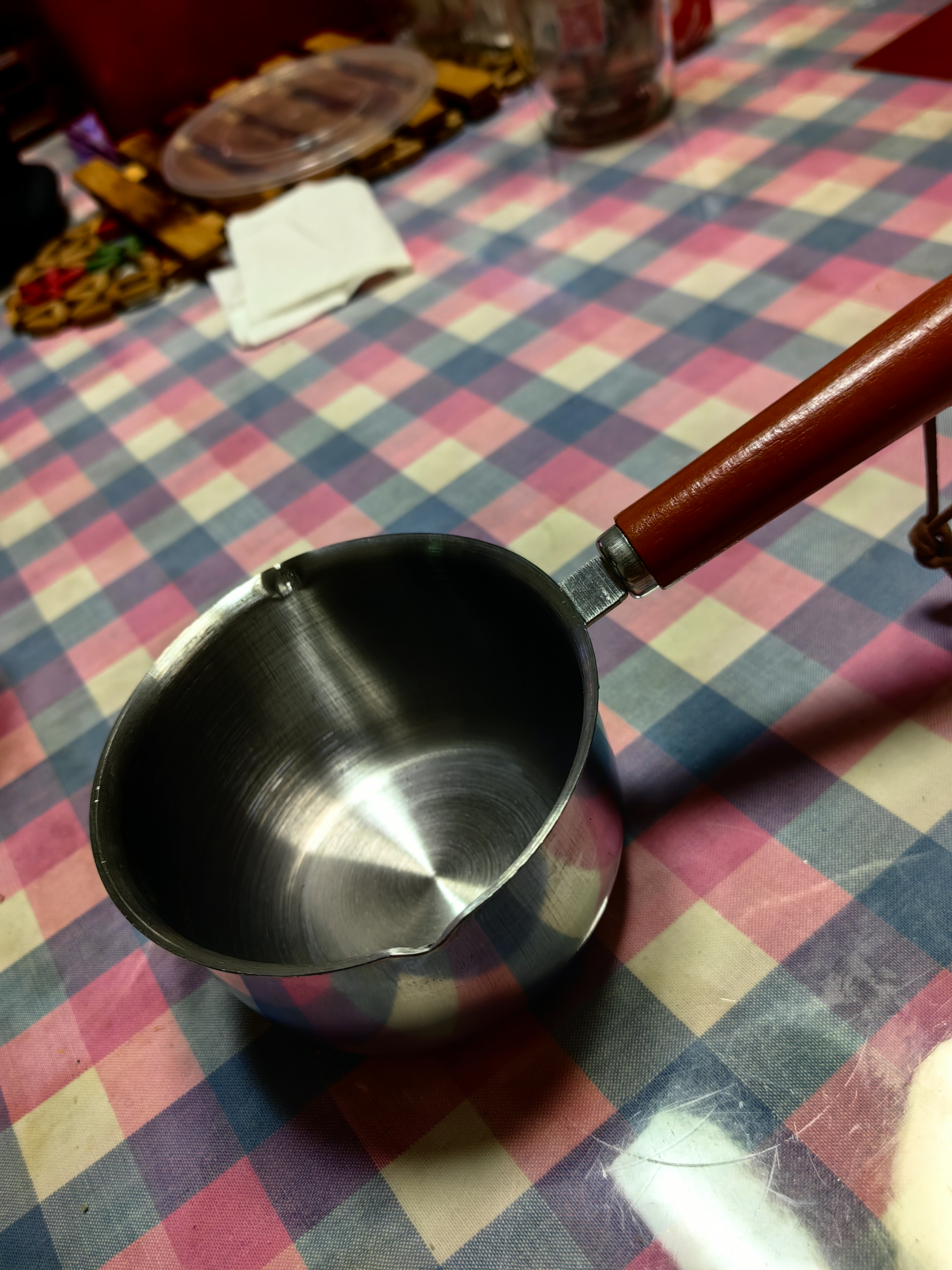 热油小锅泼油锅加厚不锈钢木柄防烫带刻度双倒流口不挂油无涂层 【木柄】爆款300ml 实拍图