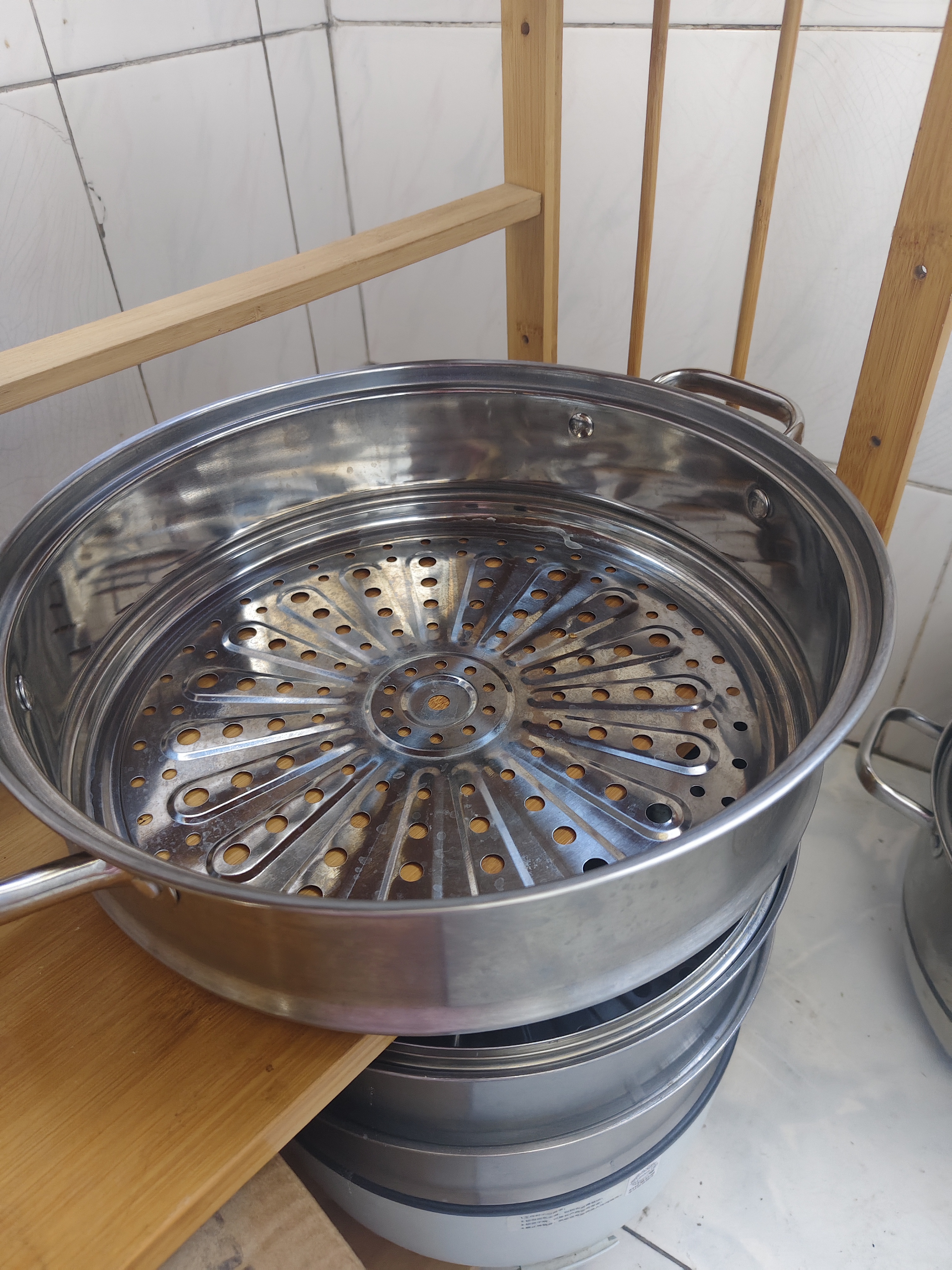 美厨（MAXCOOK）蒸锅 304不锈钢34CM三层蒸锅 加厚复底汤锅燃气电磁炉通用 实拍图