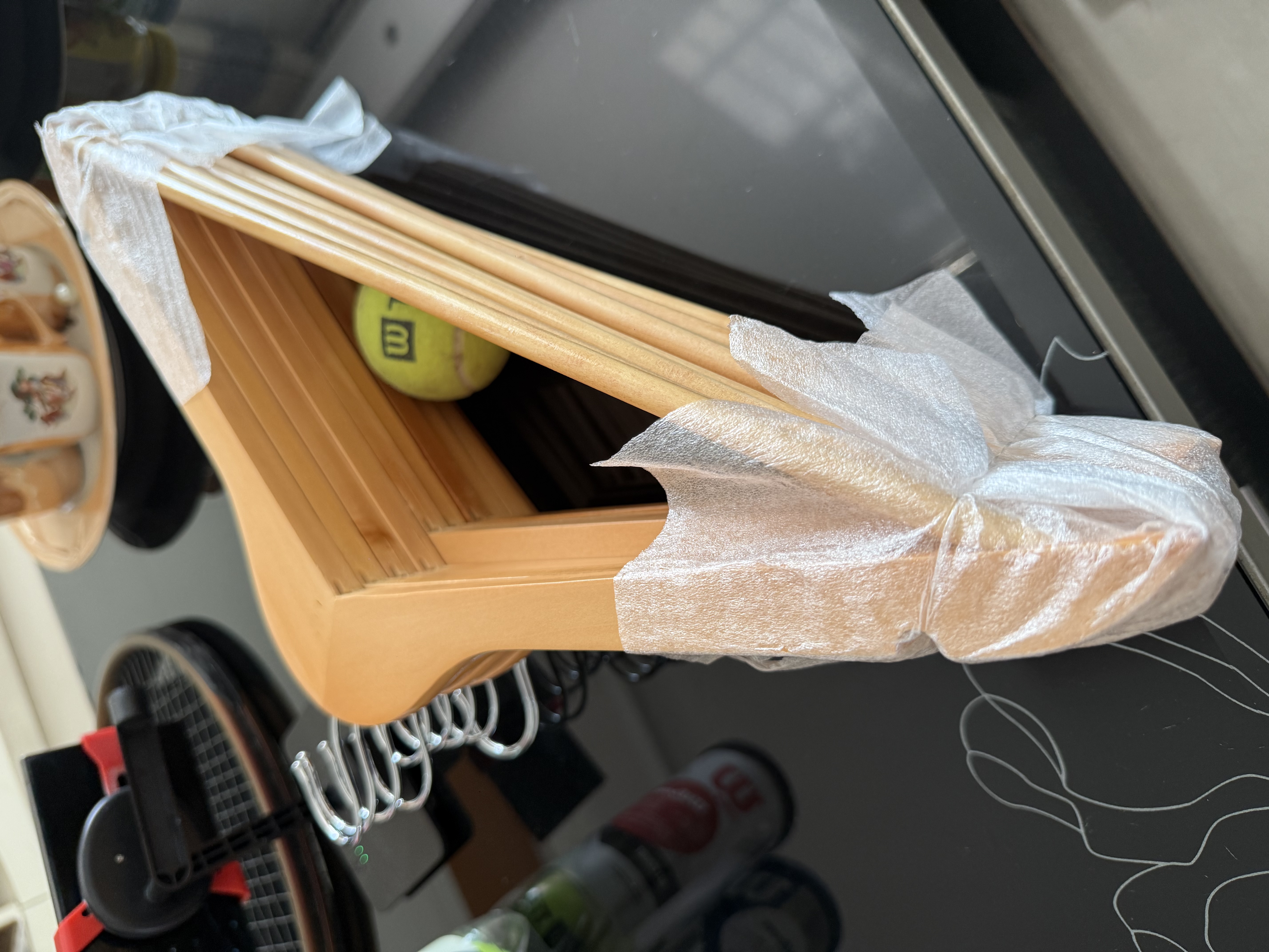左转角衣架木实衣服架木质衣架挂衣服木头晾衣架木制无痕木衣架衣服挂架 实拍图