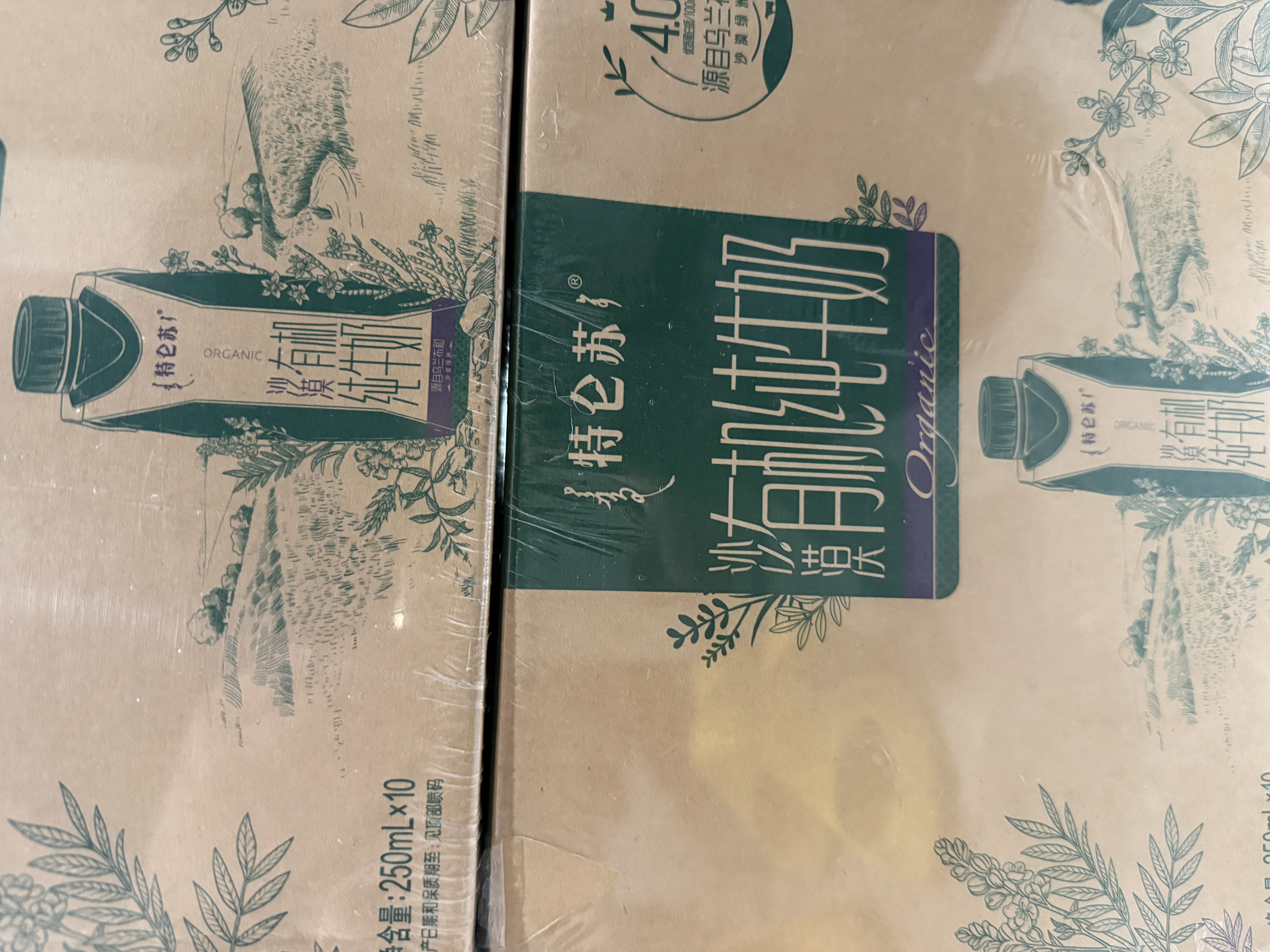 蒙牛特仑苏沙漠有机纯牛奶250ml*10盒  乌兰布和专属中秋送礼礼盒 实拍图