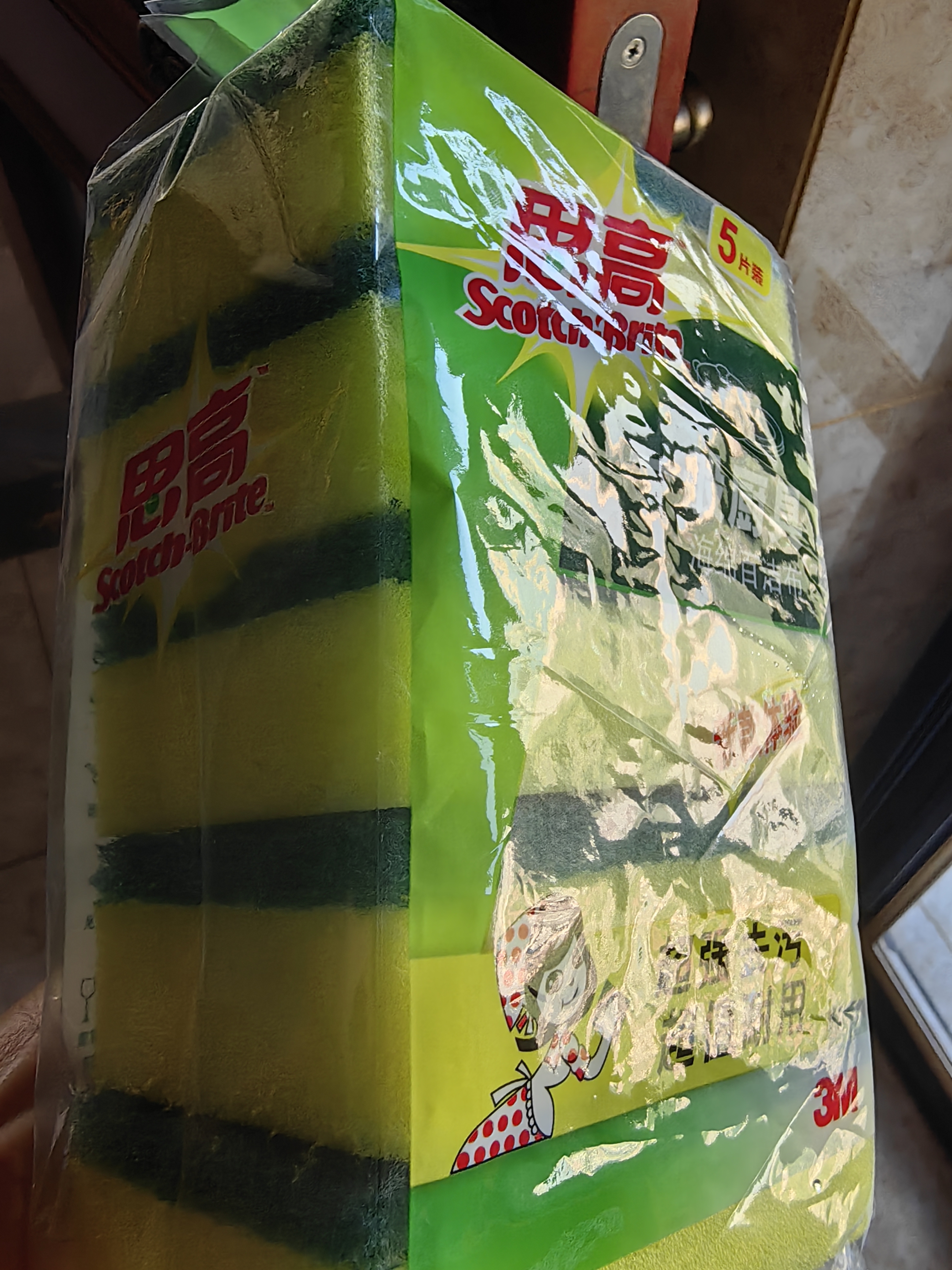 3M思高金刚砂洗碗布 5片装洗碗海绵百洁布厨房吸水经典款抹布G6215 实拍图