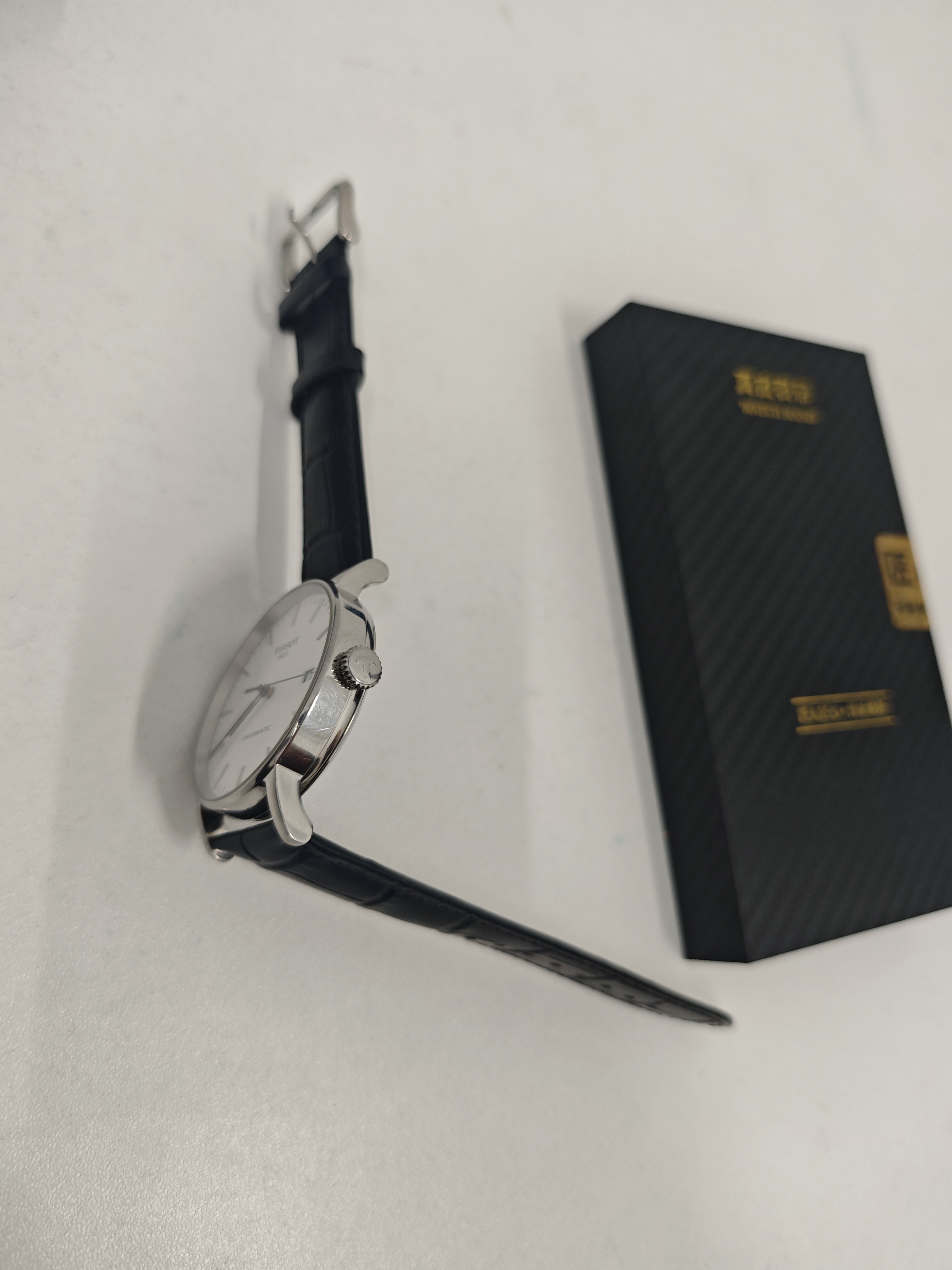 图登表带真皮男女针扣蝴蝶扣款适用卡西欧天梭浪琴欧米茄罗西尼dw精工西铁城天王阿玛尼小米华为手表带 黑色-银色针扣 21mm 实拍图