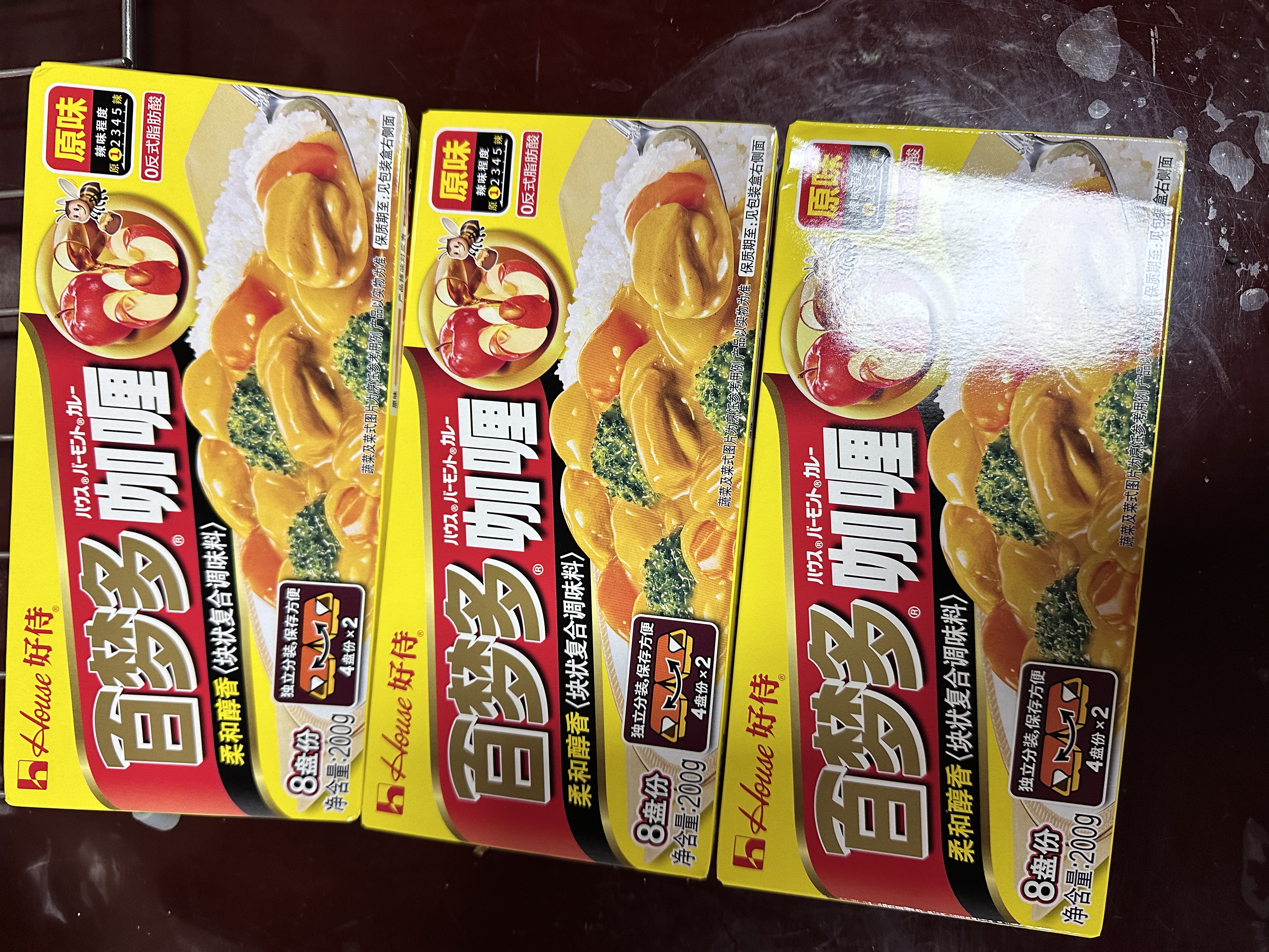 好侍（HOUSE）百梦多咖喱块 原味 200g*3盒 日式块状咖喱调味料 实拍图