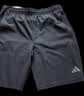 阿迪达斯（adidas）短裤夏季男户外休闲百搭短裤显瘦松紧腰梭织运动五分裤 黑/灰 L 实拍图