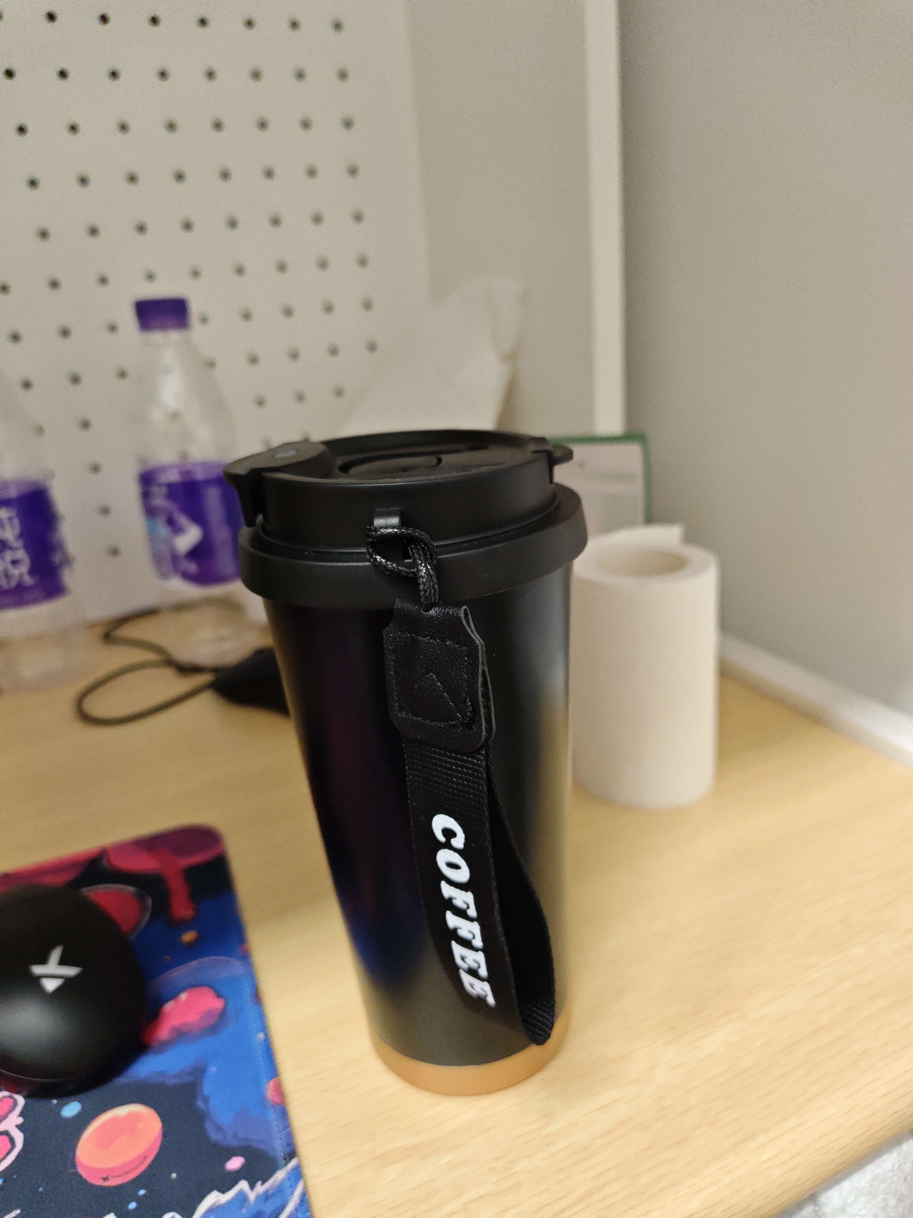 SZTAA保温杯咖啡杯316不锈钢陶瓷男女士吸管杯便携车载水杯茶杯伴手礼 黑色520ml咖啡杯 实拍图