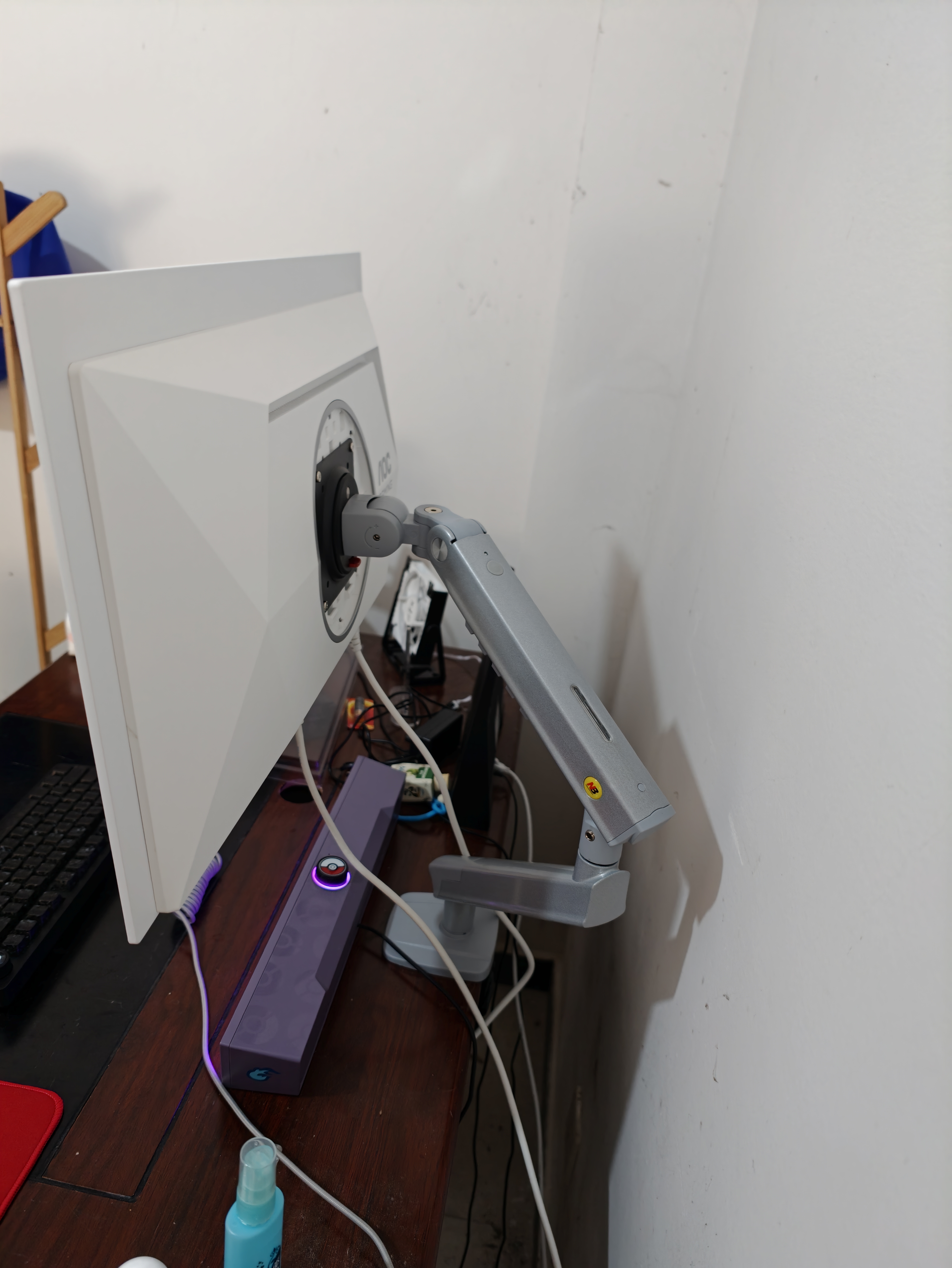 NB显示器支架机械臂电脑显示屏幕底座电脑桌面升降悬臂增高架vesa孔便携屏支架A3银色款A5-XS17-32吋 实拍图
