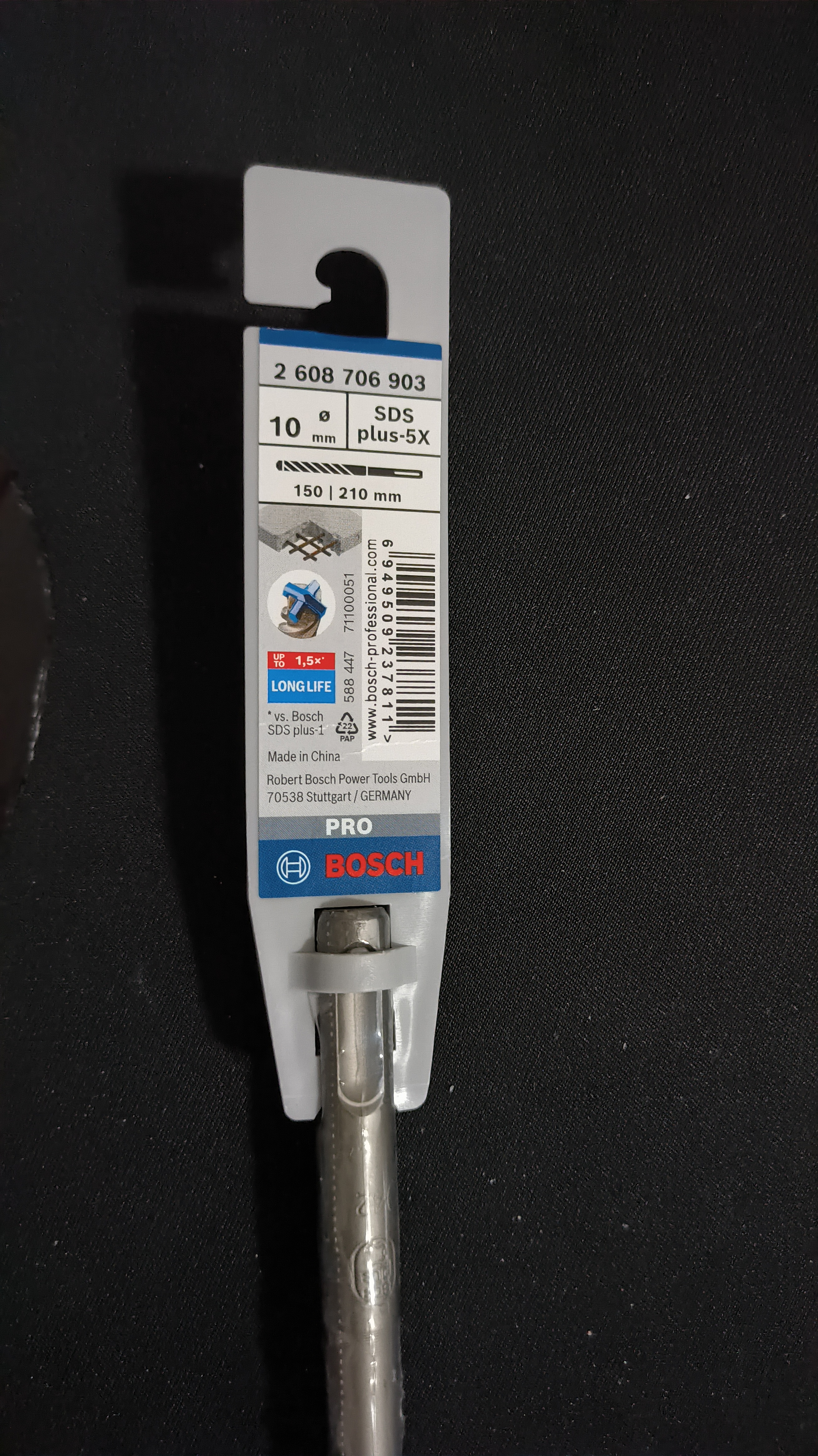 博世（BOSCH）电锤钻头四坑5系圆柄两坑两槽混凝土石工钻头10x150x210mm 1支装 实拍图