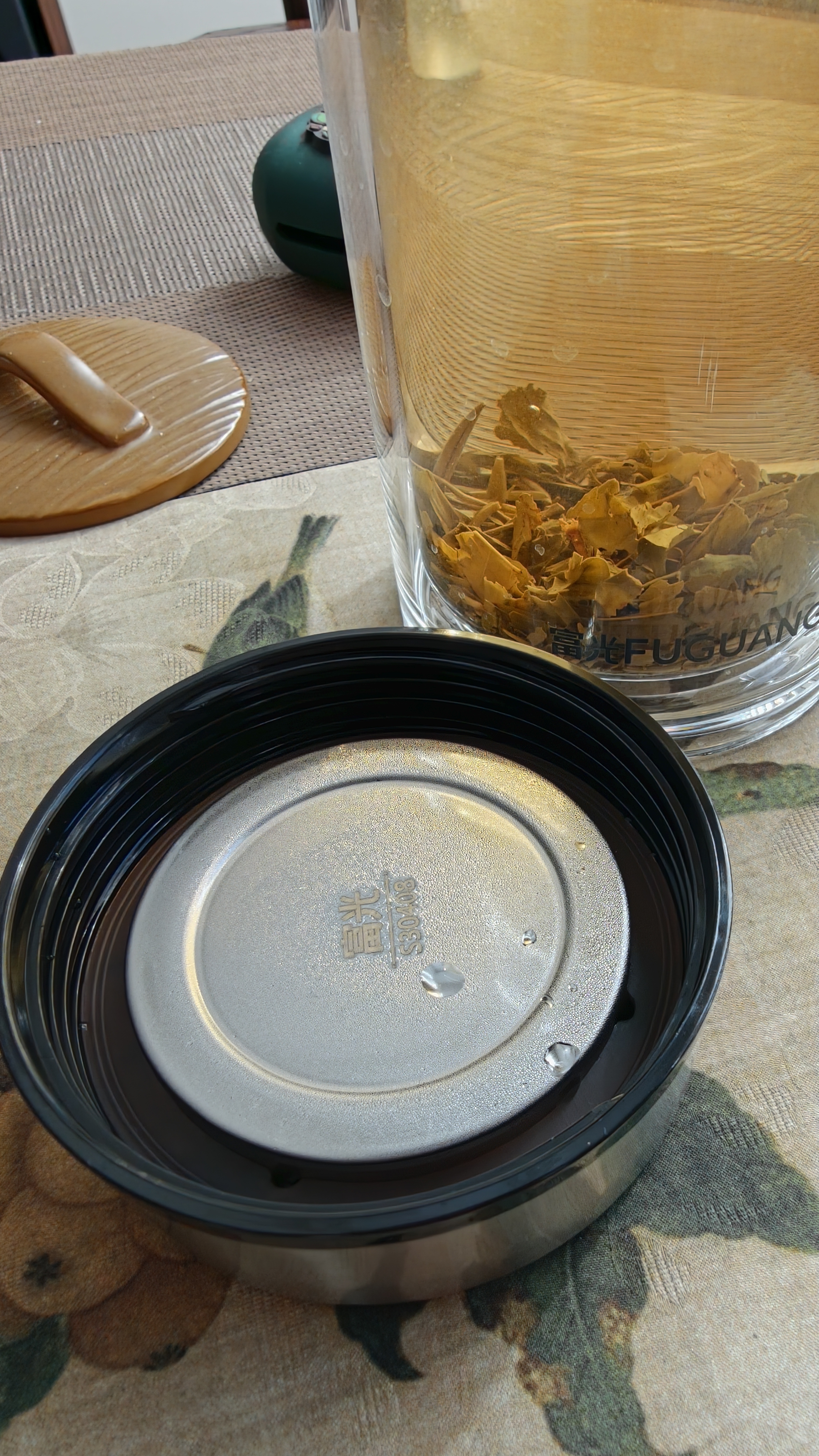 富光高硼硅玻璃杯男士茶水分离双层加厚带把手大容量水杯子办公泡茶用 实拍图