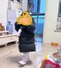 保姆鹅 【风墙】儿童羽绒服宝宝中长款护脸厚款外套保暖童装[NG2664] 炭黑 100 实拍图