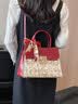 香微送妈妈生日礼物实用40喜婆婆婚包50母亲60长辈女士手提包包女新款 红色（精美礼盒装+花束丝巾） 实拍图