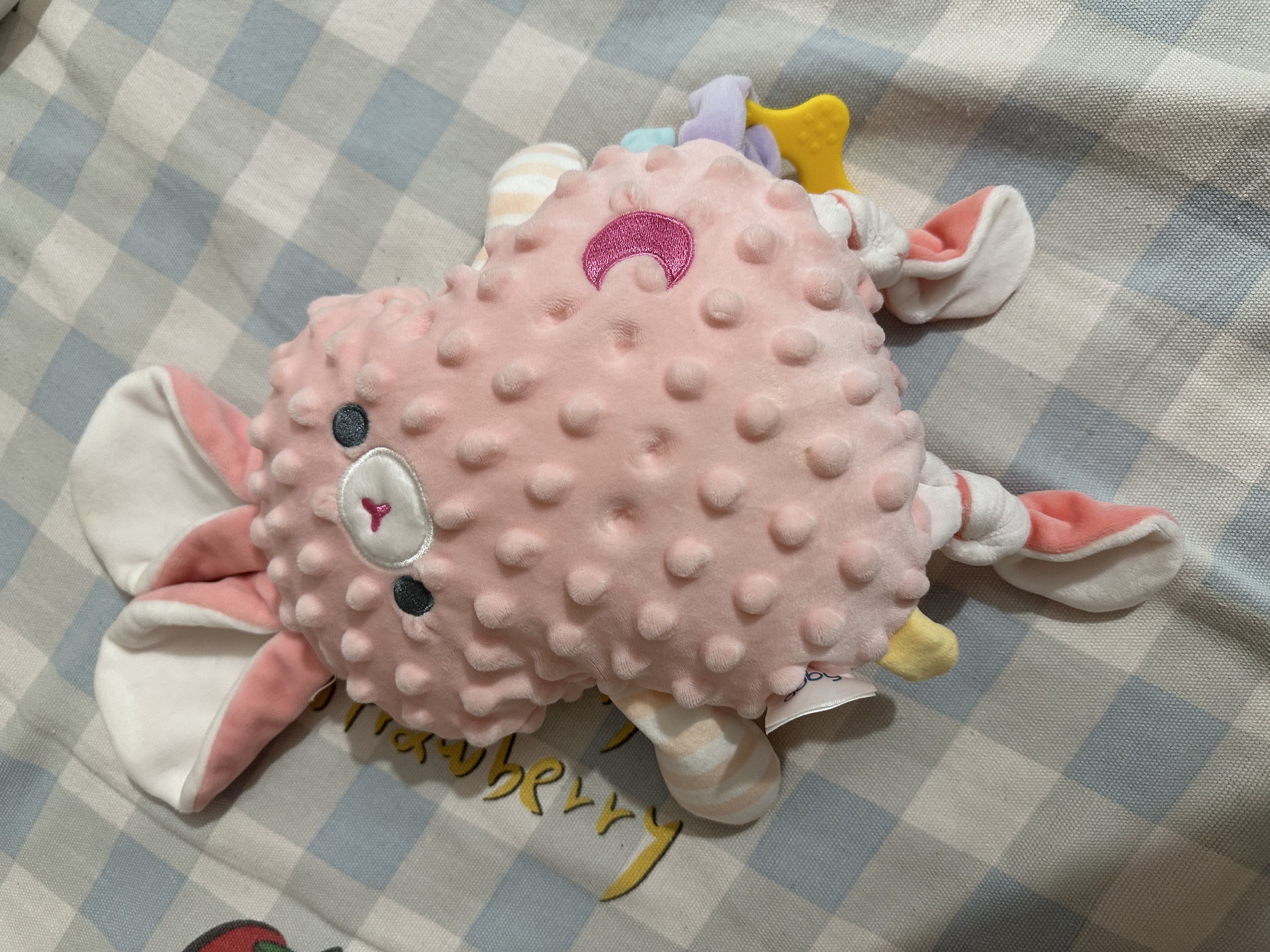 澳贝（auby）婴幼儿玩具豆豆绒小兔子毛绒安抚玩偶可入口水巾哄睡牙胶啃咬礼物 实拍图