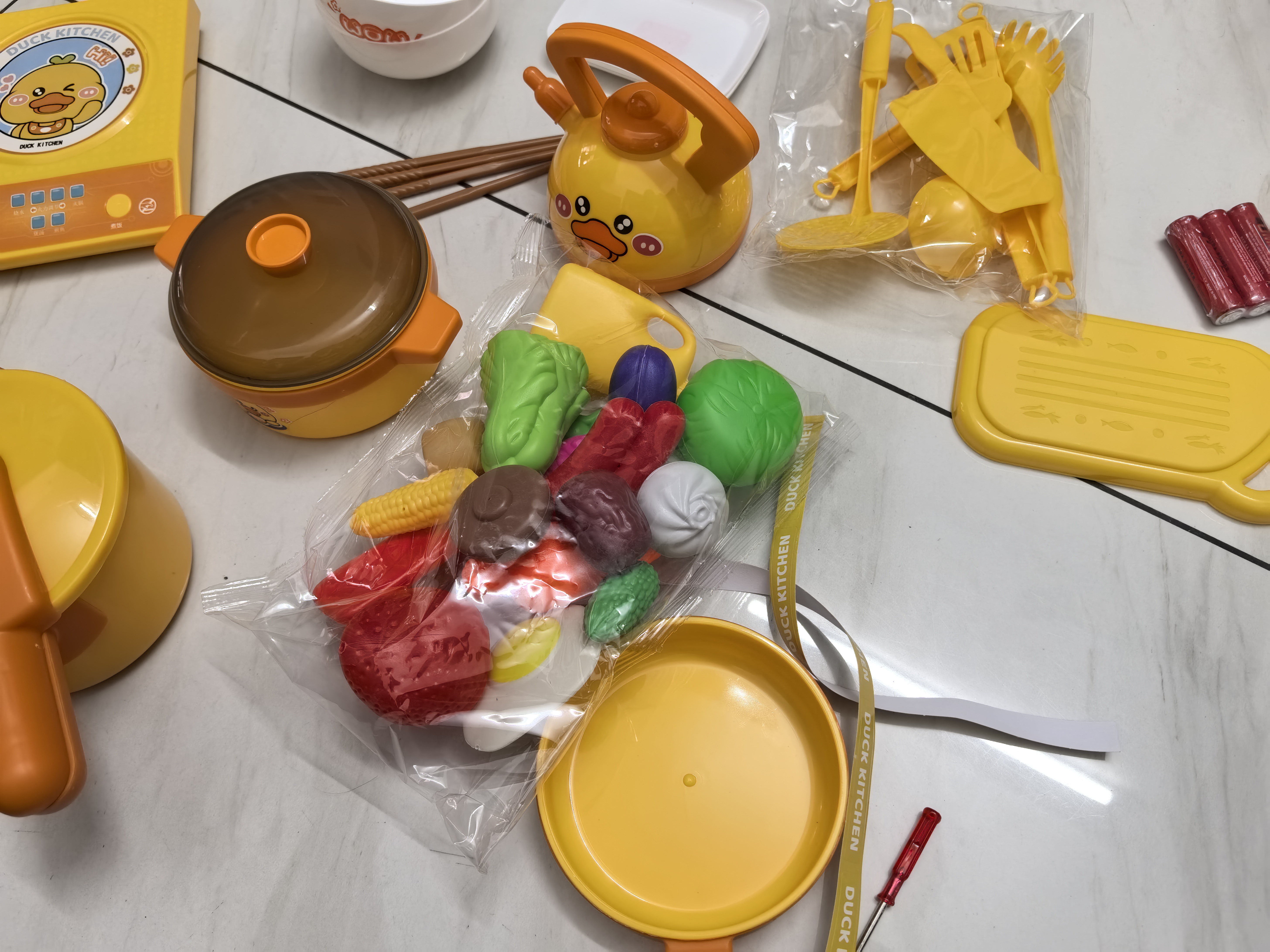 喜迪奇小黄鸭过家家迷你小厨房做饭玩具男女孩声光电磁炉切切乐生日礼物 实拍图