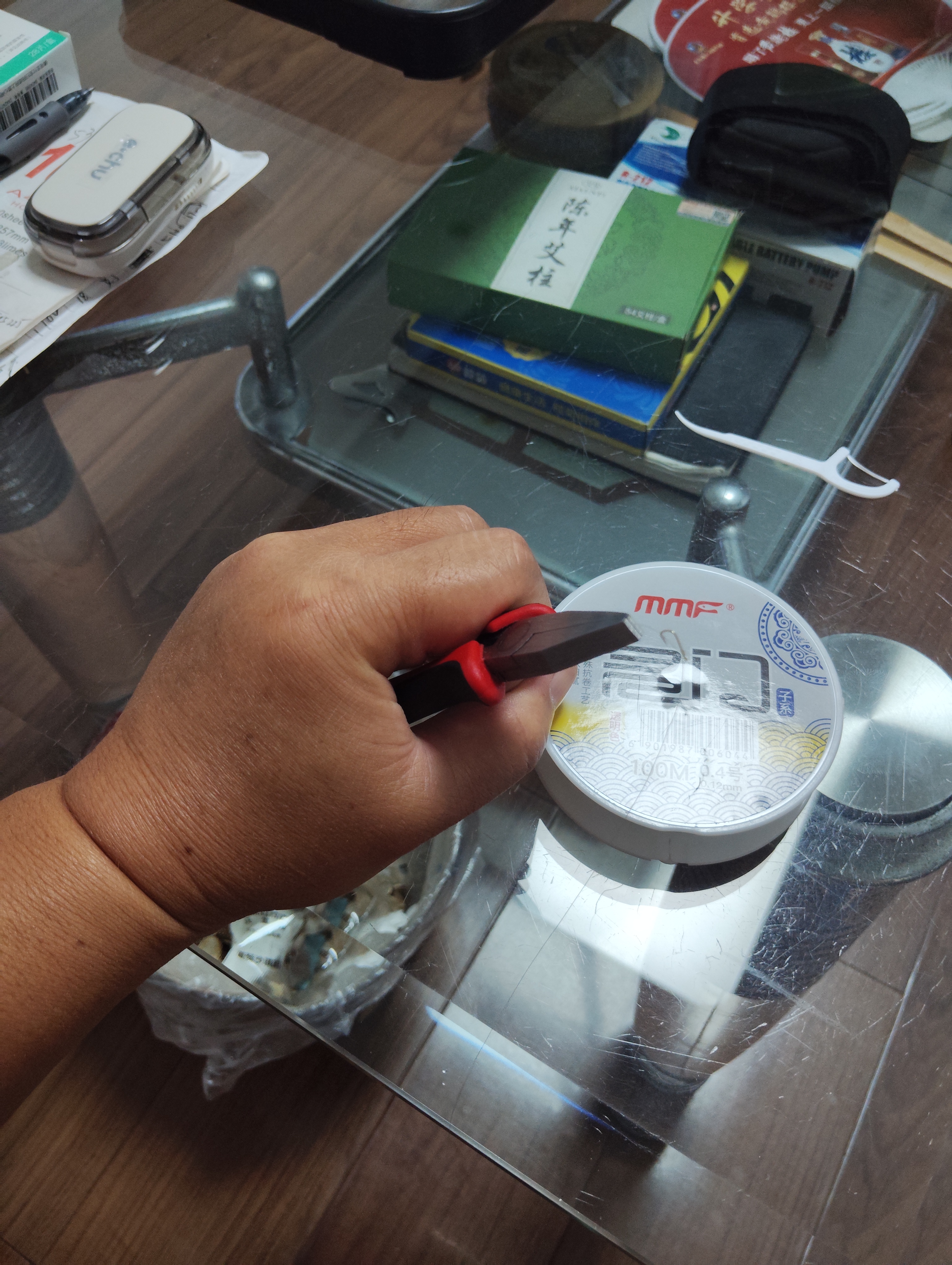 渔永记（YUYONGJI）多功能不锈钢剪线钓鱼钳摘钩钳钓鱼剪刀取钩器控鱼钳绑钩钳 绑钩钳-平嘴款 实拍图