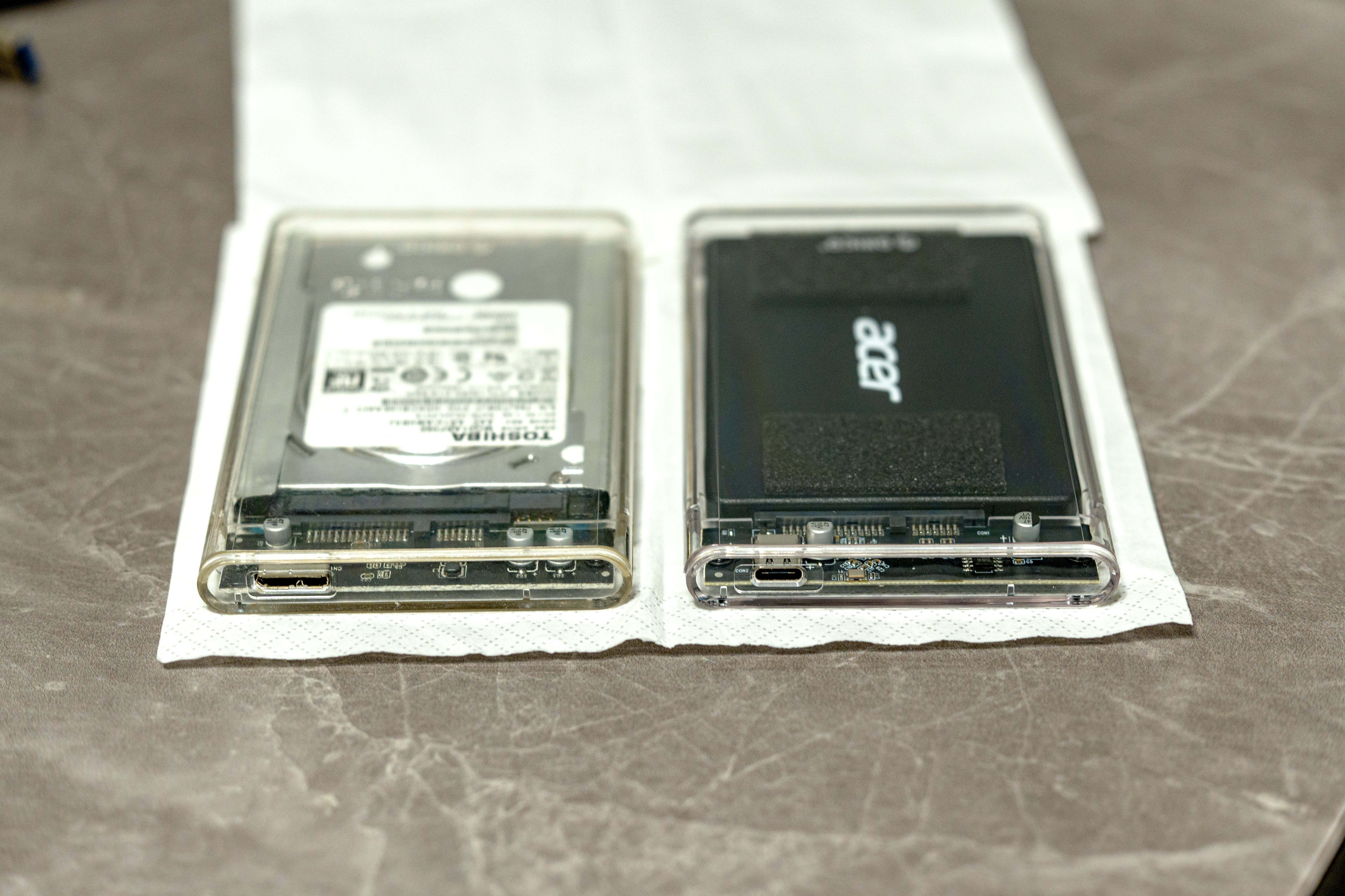 奥睿科Type-C移动硬盘盒2.5英寸USB3.1Gen2/10Gbps笔记本台式固态机械SSD外置盒 全透明2139C3-G2 实拍图